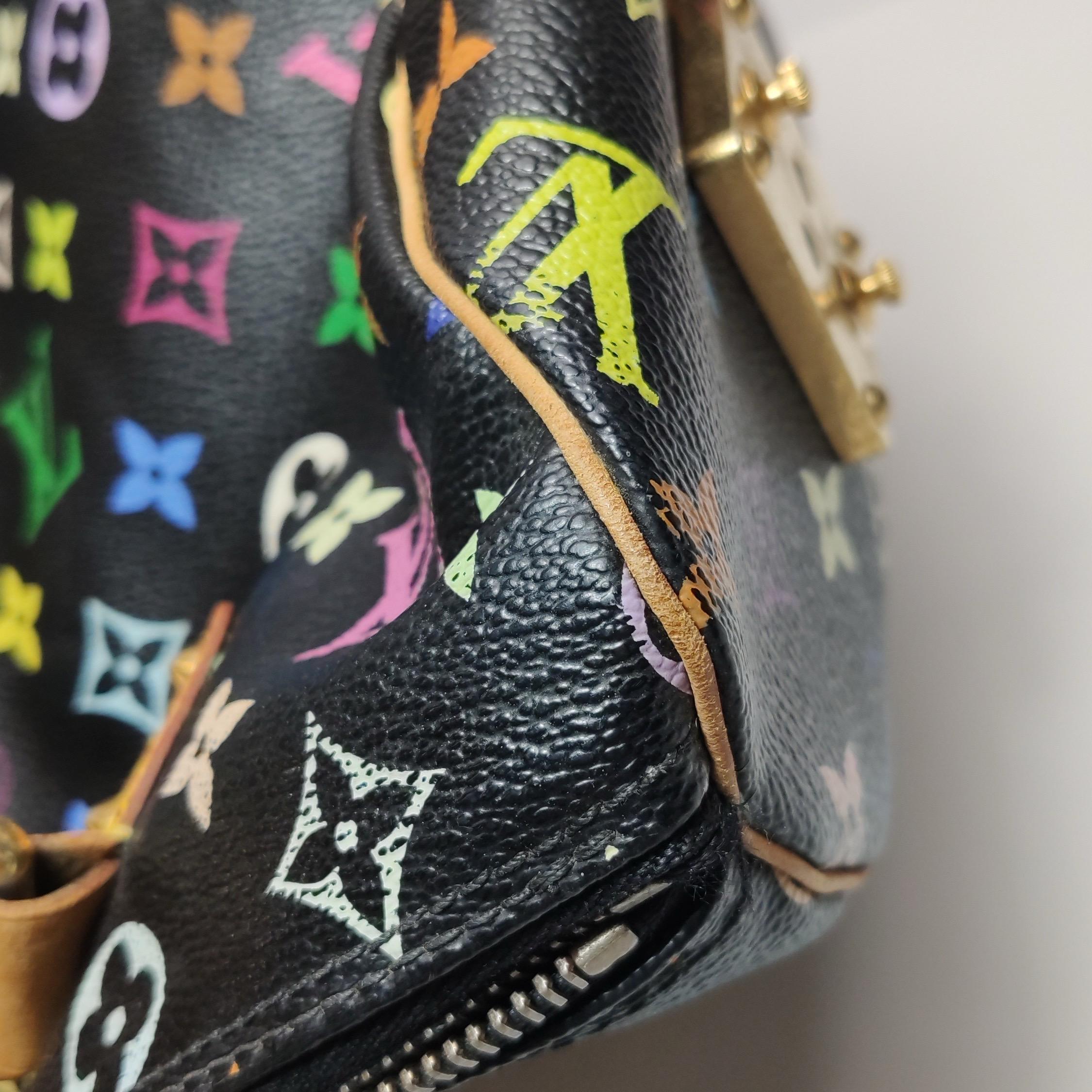 Louis Vuitton x Takashi Murakami Speedy 30 Lock Black Multicolor en vente 10