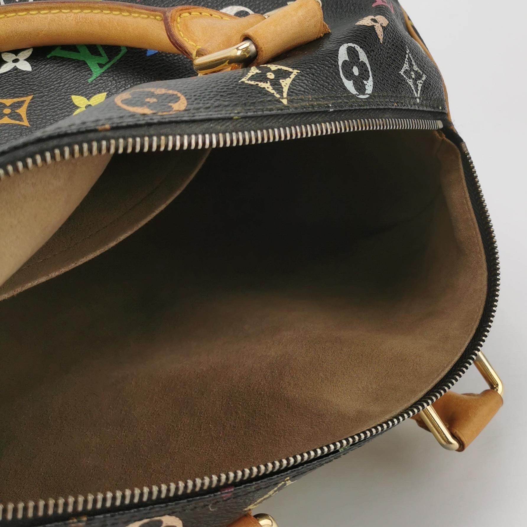 Louis Vuitton x Takashi Murakami Speedy 30 Lock Black Multicolor Bon état - En vente à AUBERVILLIERS, FR