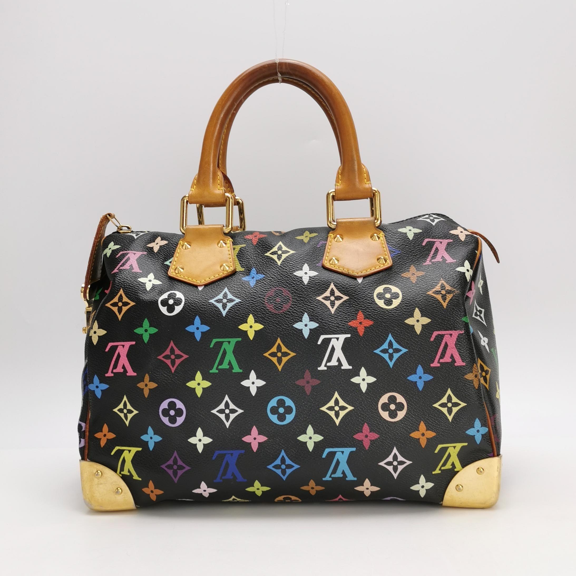 Louis Vuitton x Takashi Murakami Speedy 30 Lock Black Multicolor 1
