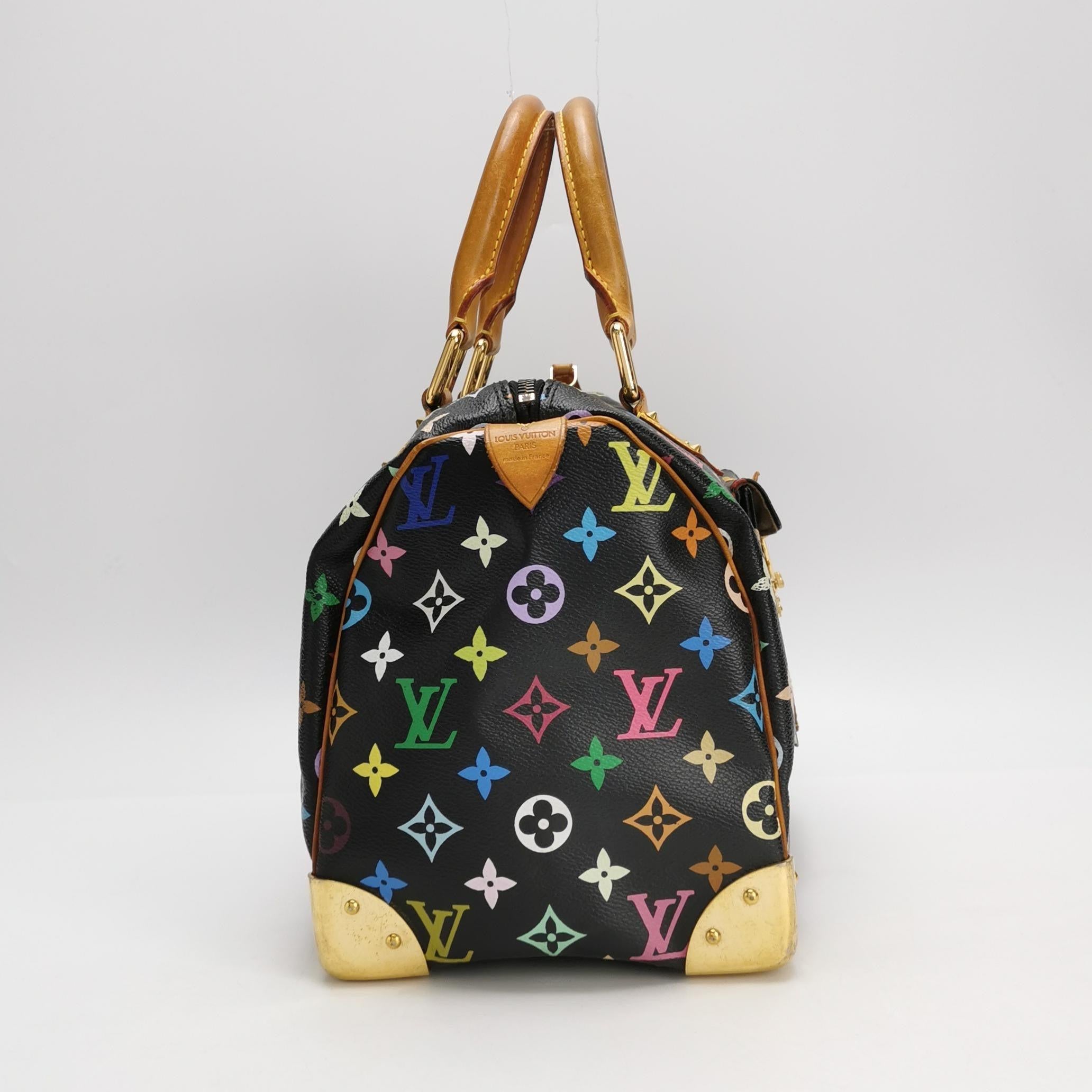 Louis Vuitton x Takashi Murakami Speedy 30 Lock Black Multicolor 2