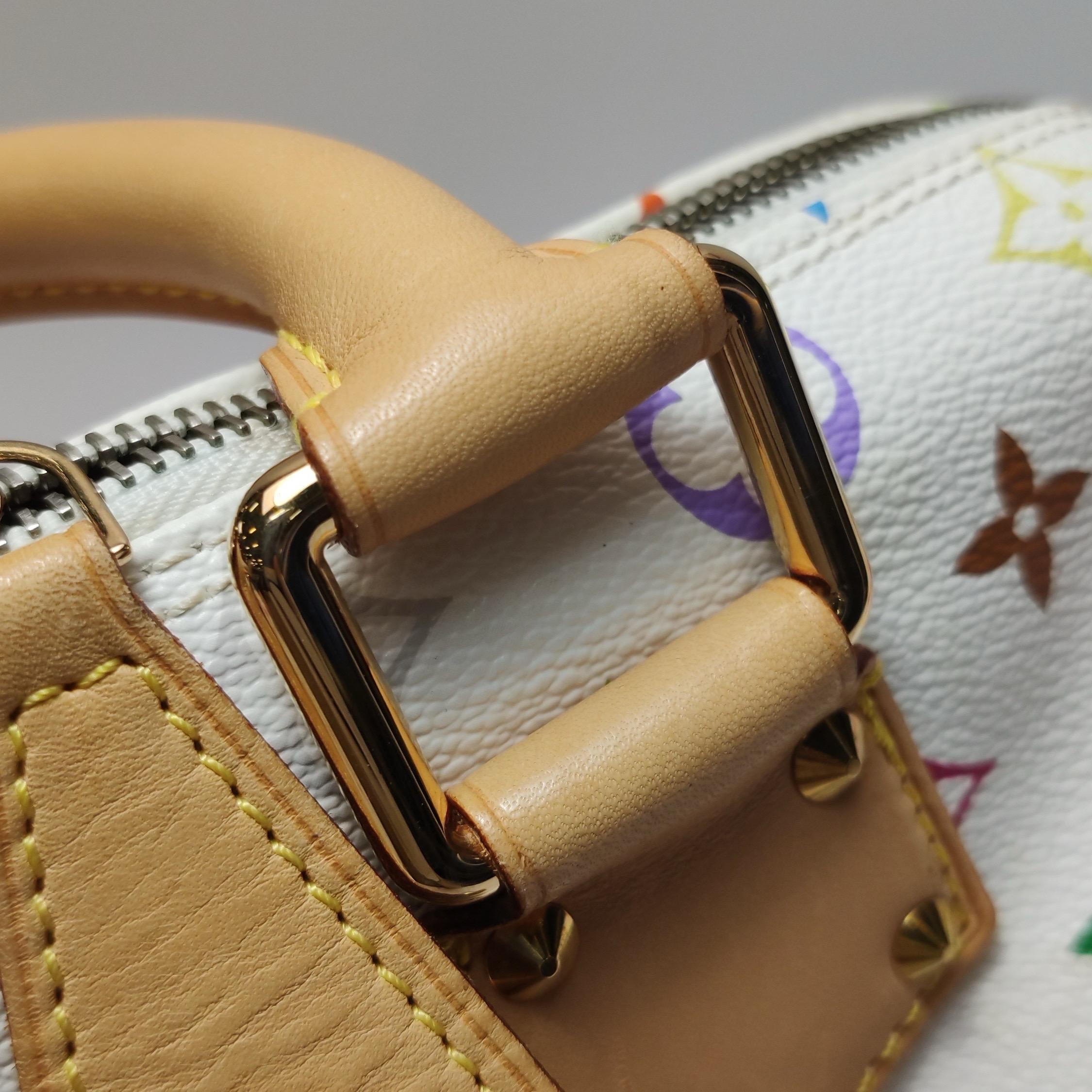 Louis Vuitton x Takashi Murakami Speedy 30 Lock White Multicolor For Sale 6