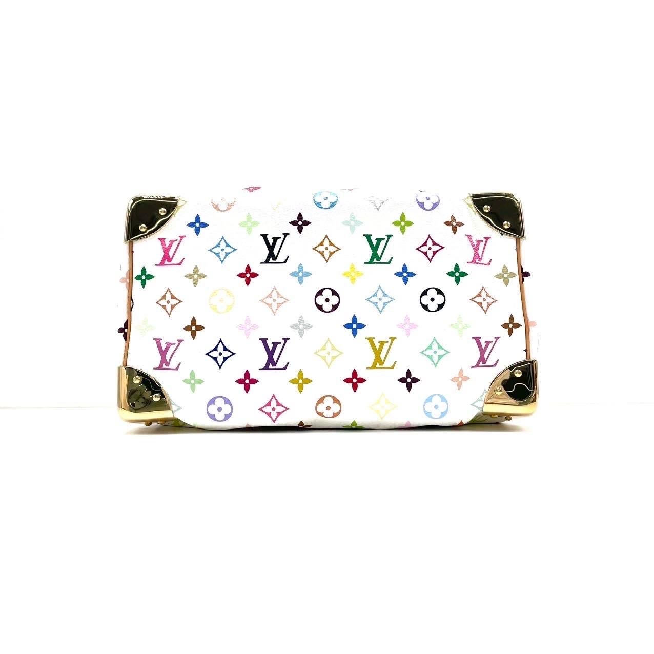 Louis Vuitton x Takashi Murakami Speedy 30 Lock White Multicolor For Sale 6