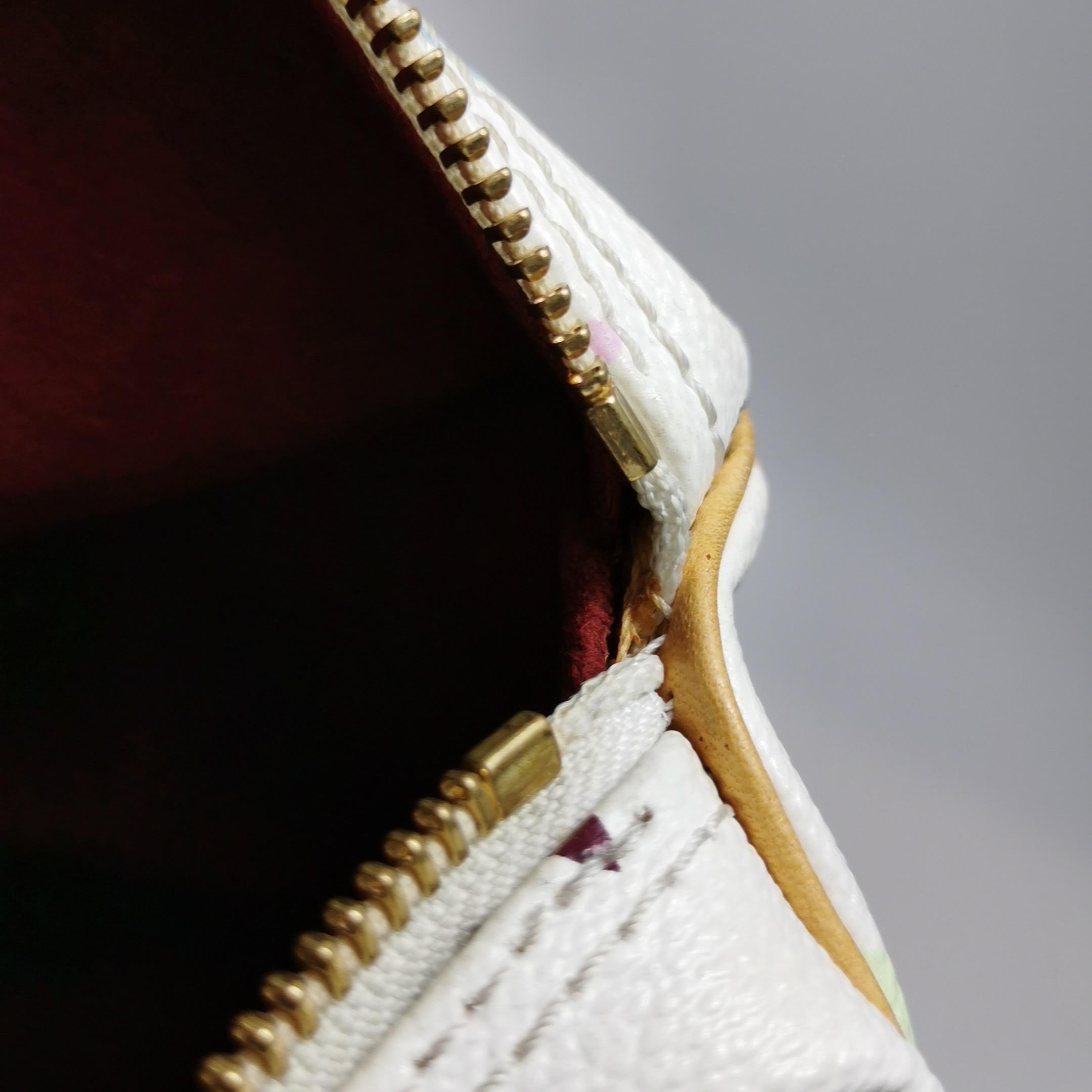 Louis Vuitton x Takashi Murakami Speedy 30 Lock Bianco Multicolor in vendita 7