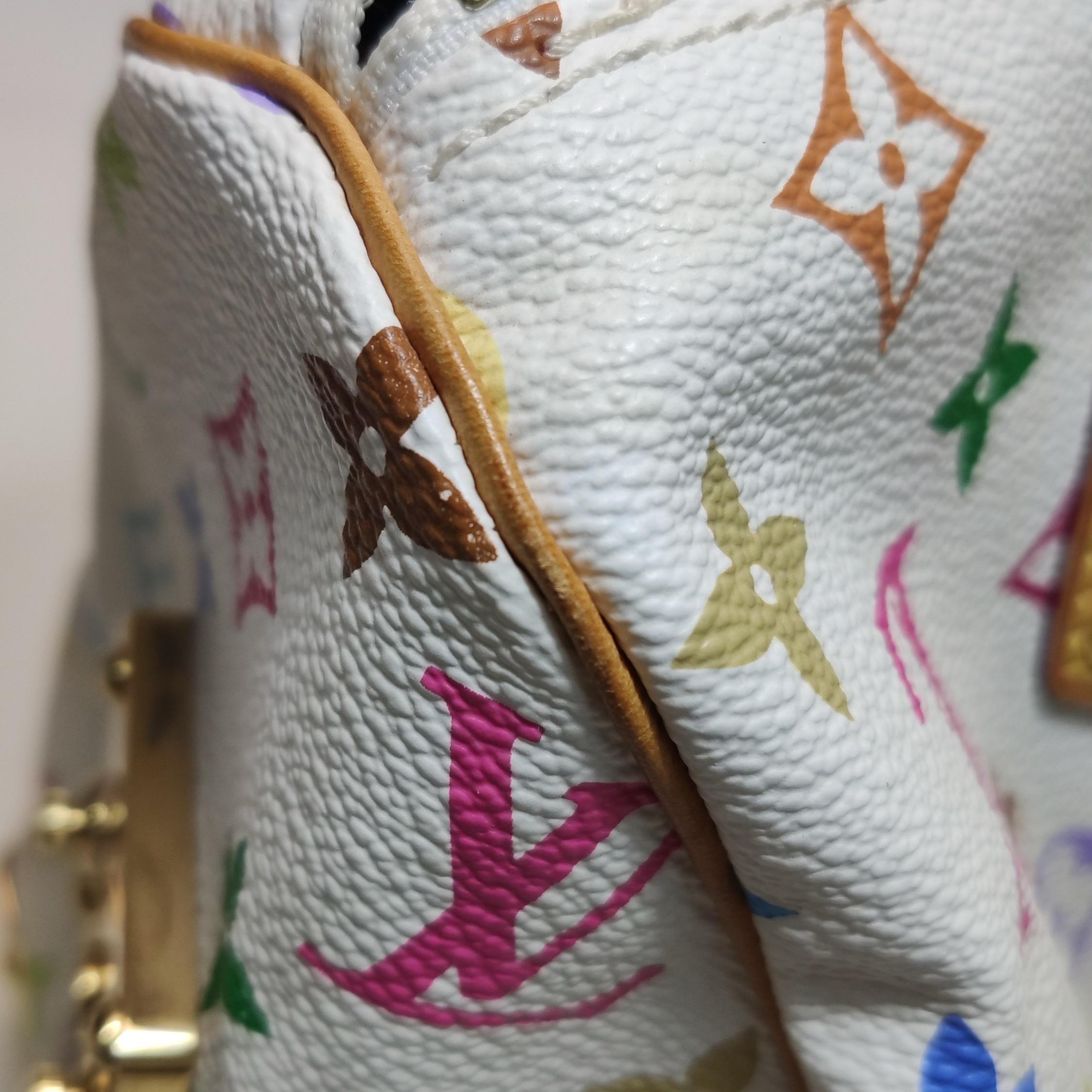 Louis Vuitton x Takashi Murakami Speedy 30 Lock Blanco Multicolor 8
