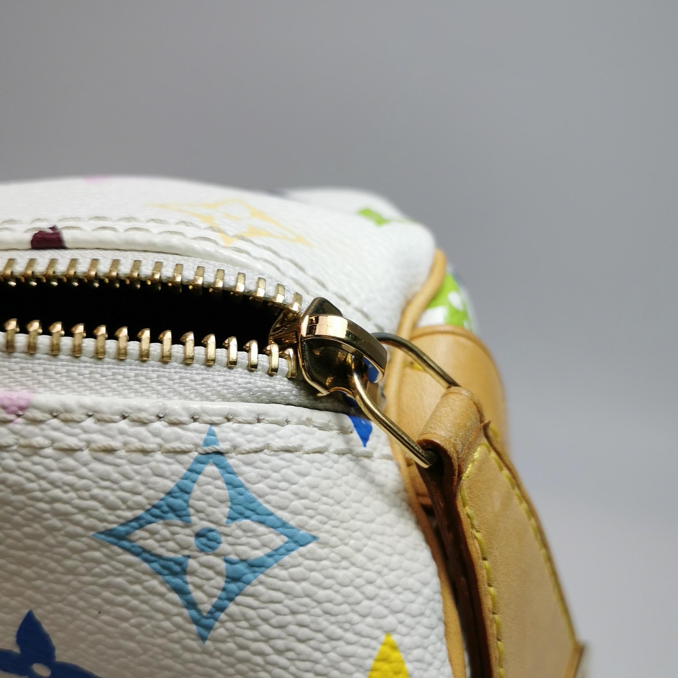Louis Vuitton x Takashi Murakami Speedy 30 Lock Bianco Multicolor in vendita 8