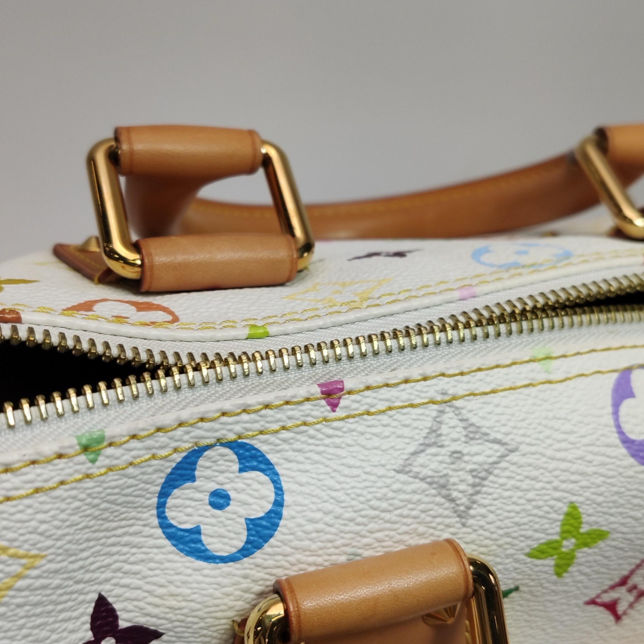 Louis Vuitton x Takashi Murakami Speedy 30 Lock White Multicolor 10