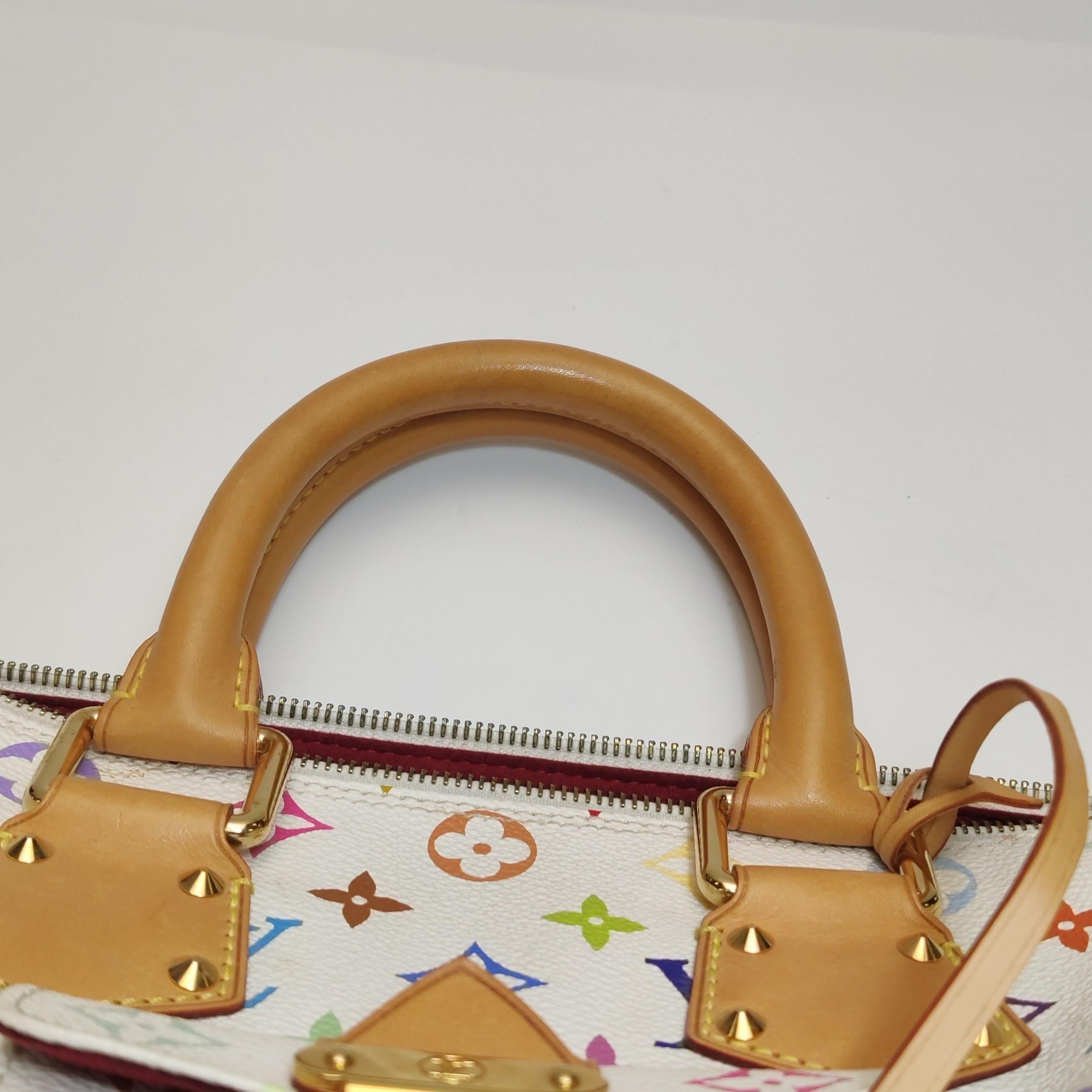 Louis Vuitton x Takashi Murakami Speedy 30 Lock Blanco Multicolor 10