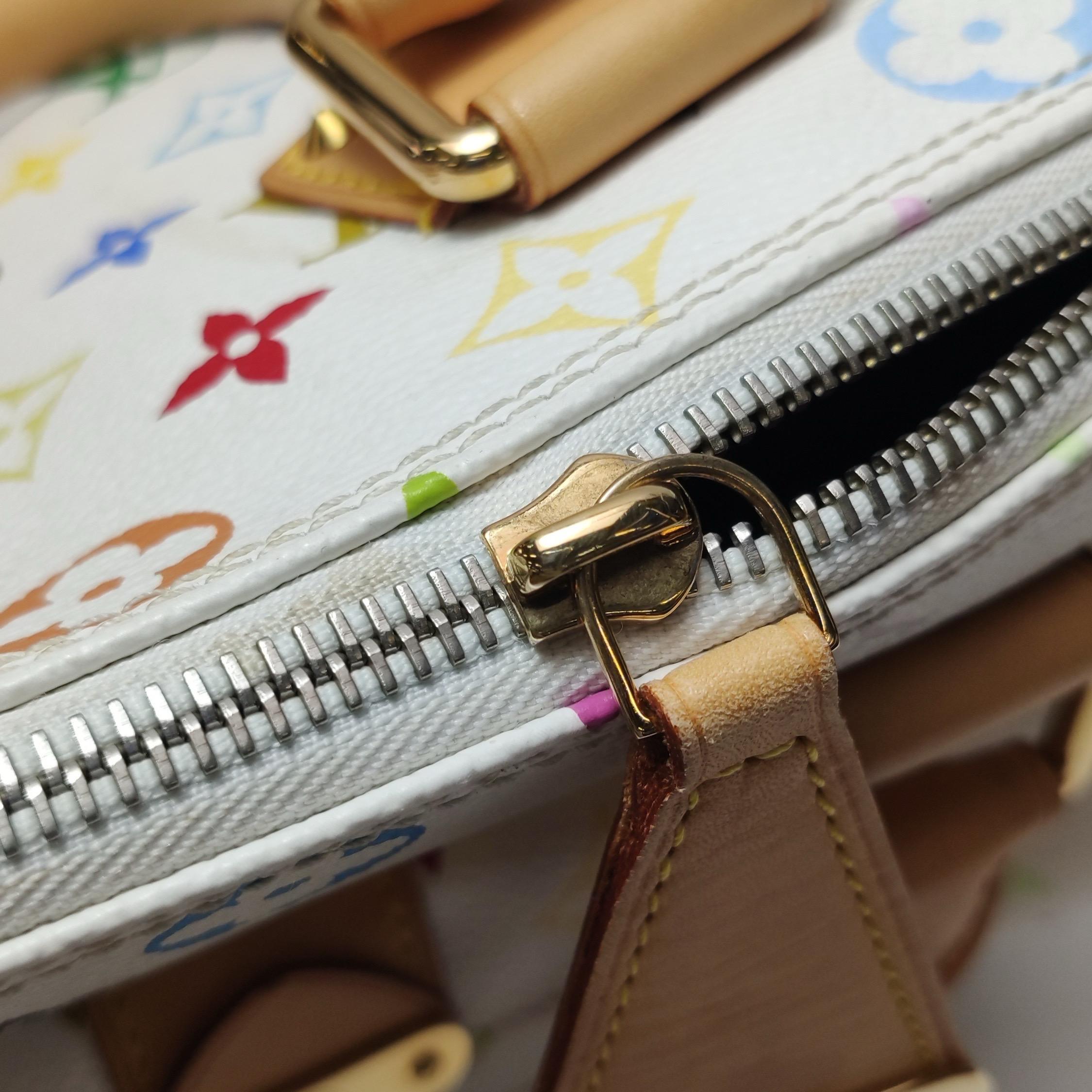 Louis Vuitton x Takashi Murakami Speedy 30 Lock White Multicolor For Sale 10