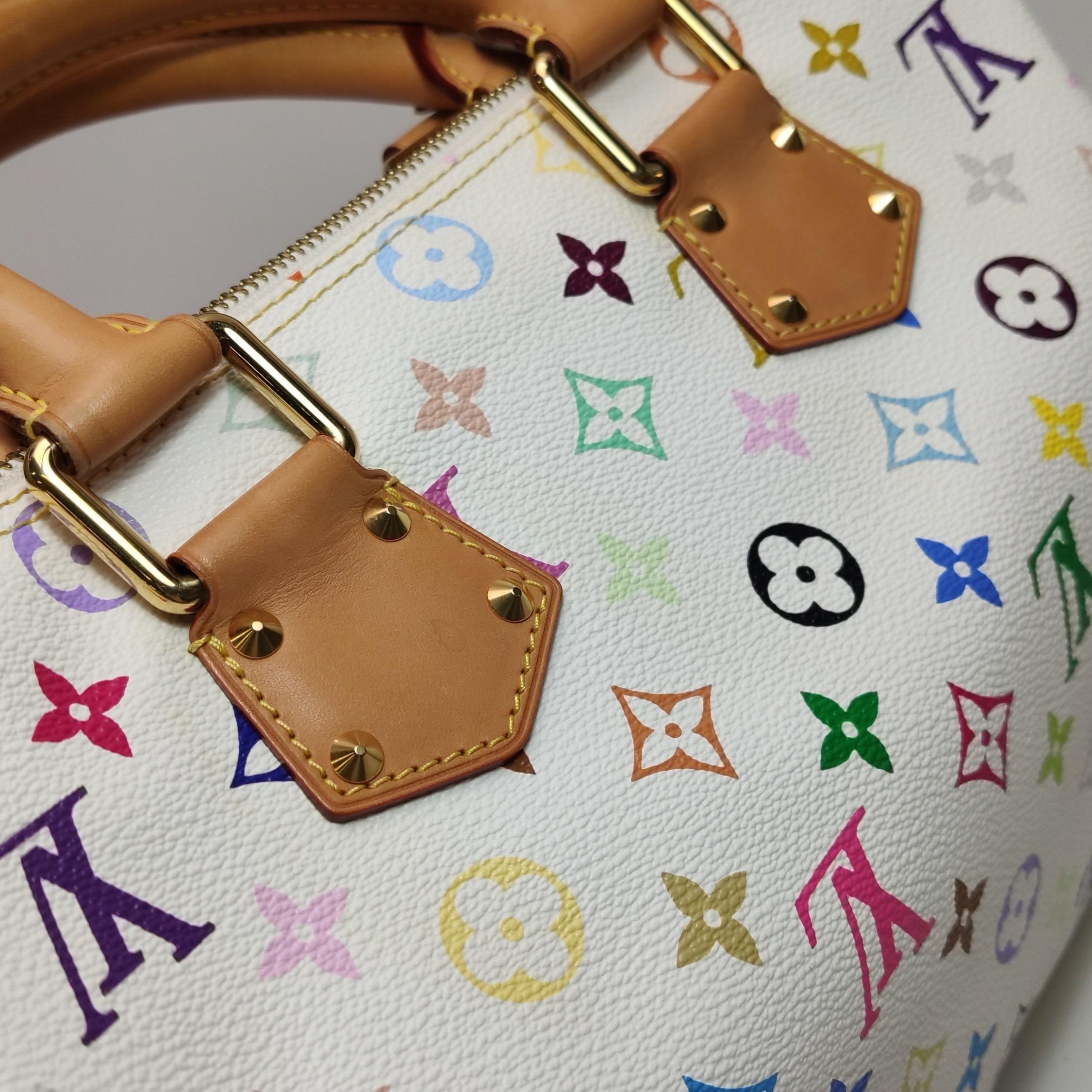 Louis Vuitton x Takashi Murakami Speedy 30 Lock White Multicolor 12