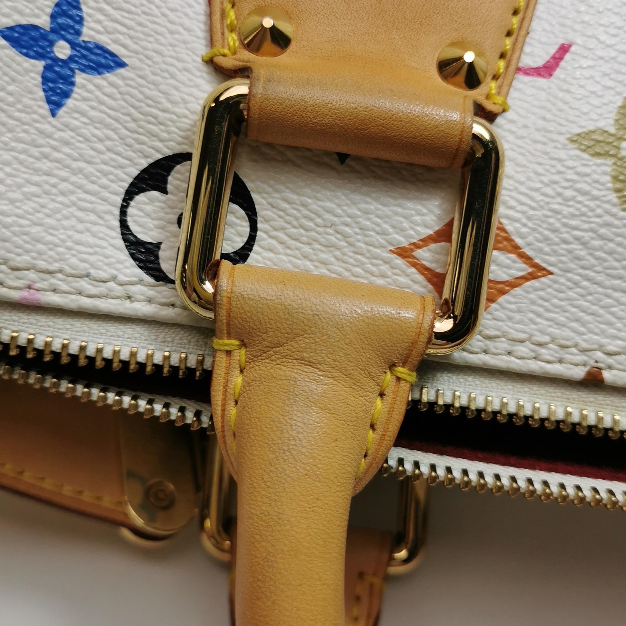 Louis Vuitton x Takashi Murakami Speedy 30 Lock Bianco Multicolor in vendita 12