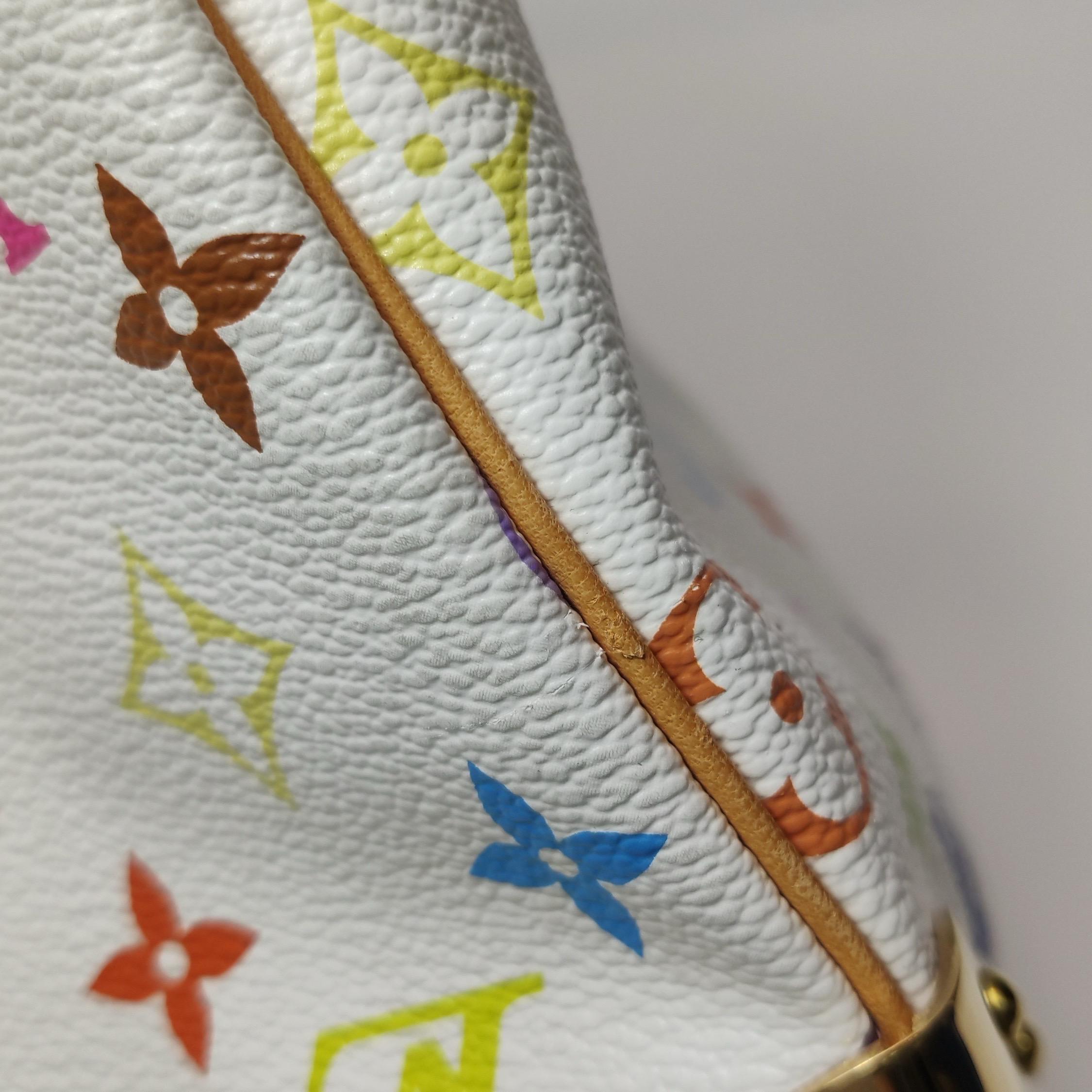 Louis Vuitton x Takashi Murakami Speedy 30 Lock White Multicolor For Sale 12