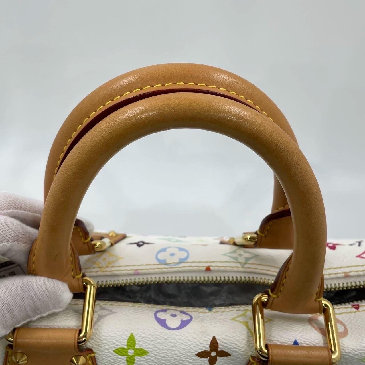 Louis Vuitton x Takashi Murakami Speedy 30 Lock White Multicolor 13