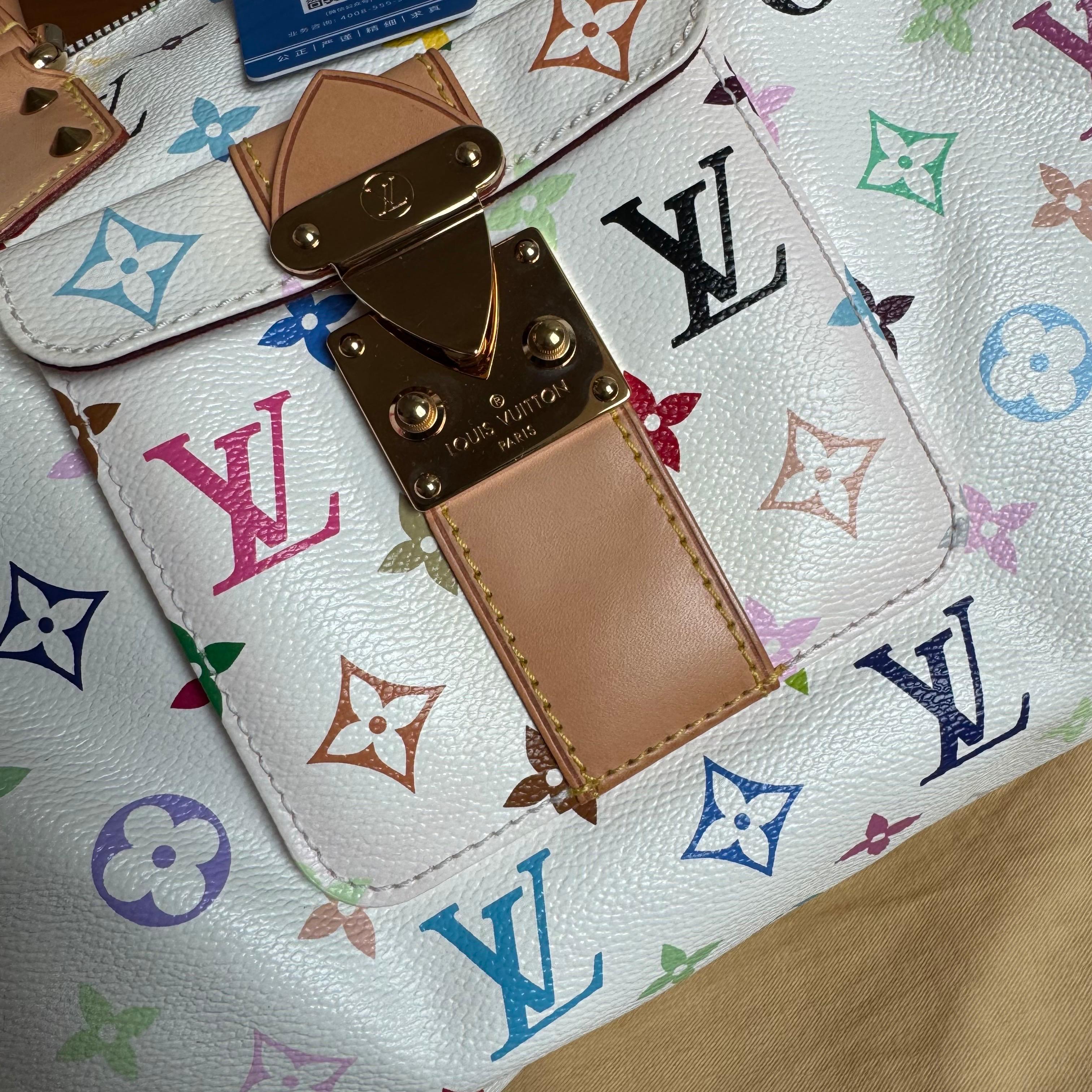Louis Vuitton x Takashi Murakami Speedy 30 Lock White Multicolor For Sale 12