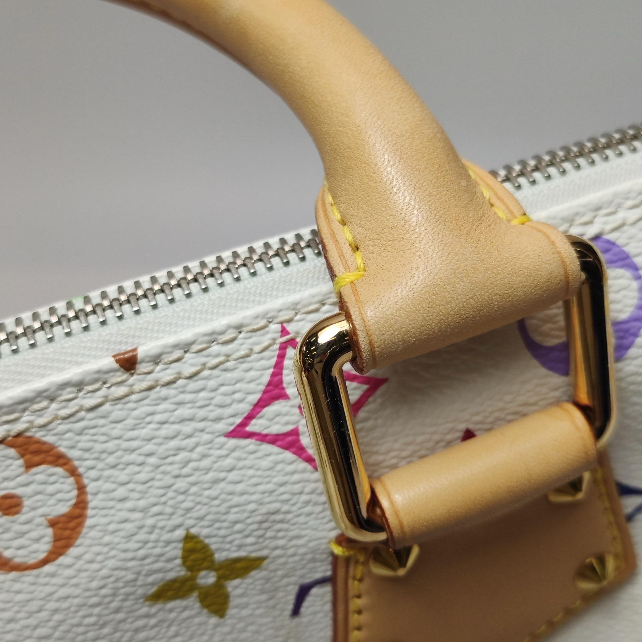 Louis Vuitton x Takashi Murakami Speedy 30 Lock White Multicolor For Sale 13