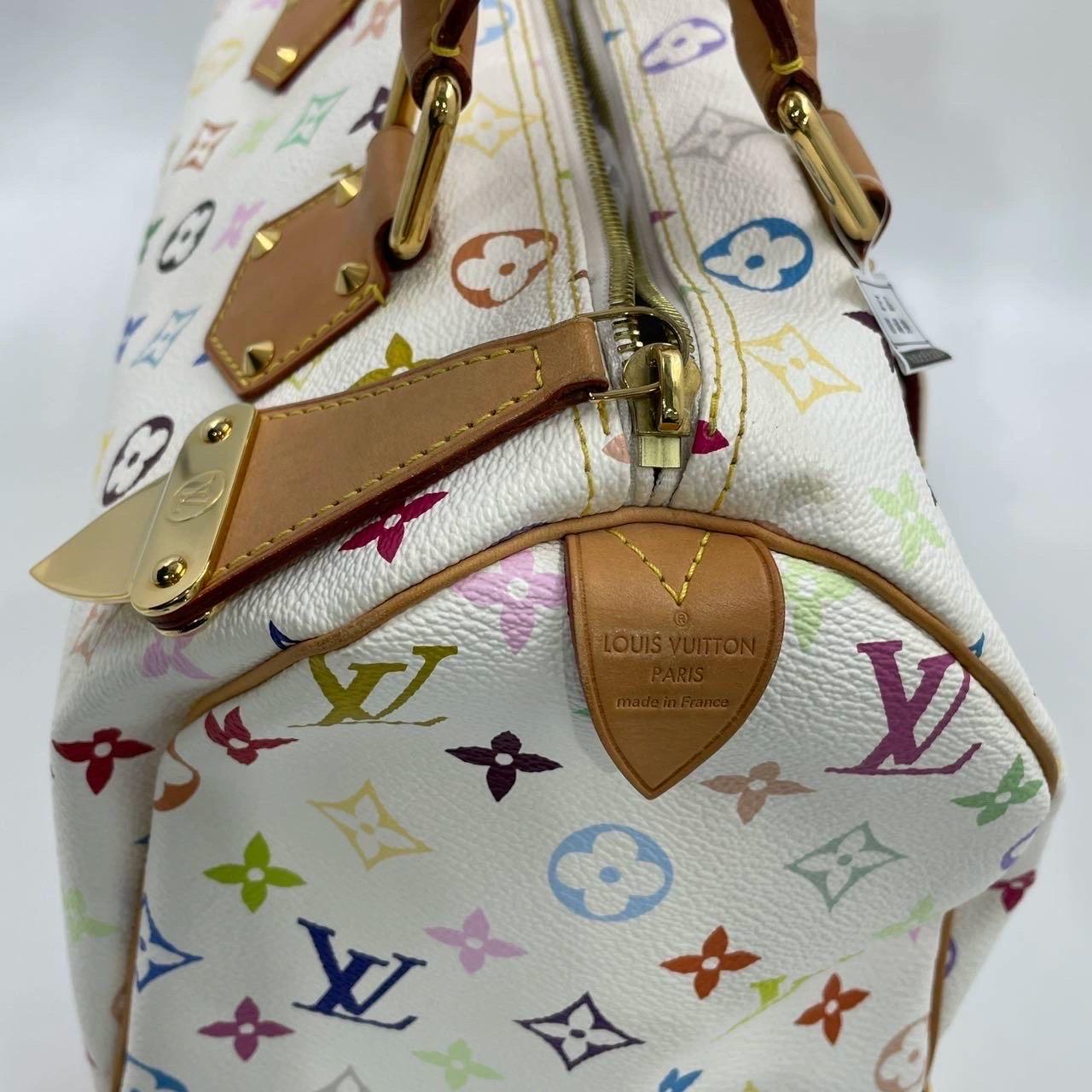 Louis Vuitton x Takashi Murakami Speedy 30 Lock White Multicolor 14