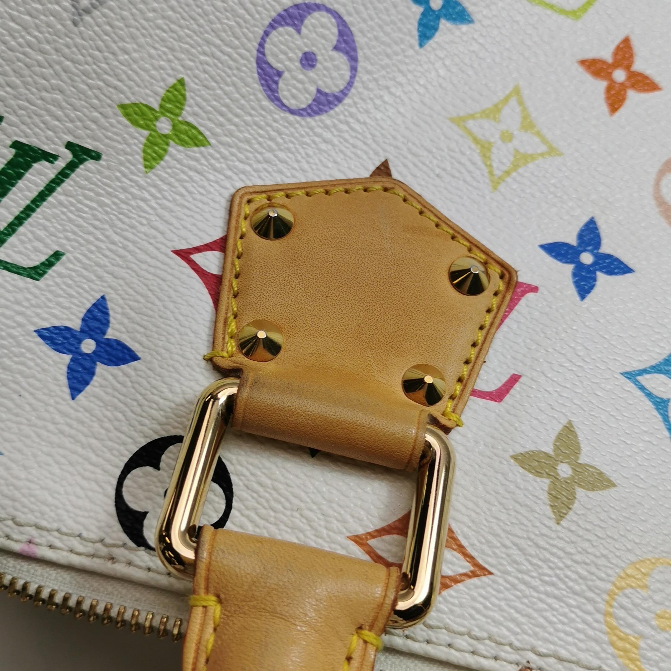 Louis Vuitton x Takashi Murakami Speedy 30 Lock Bianco Multicolor in vendita 14