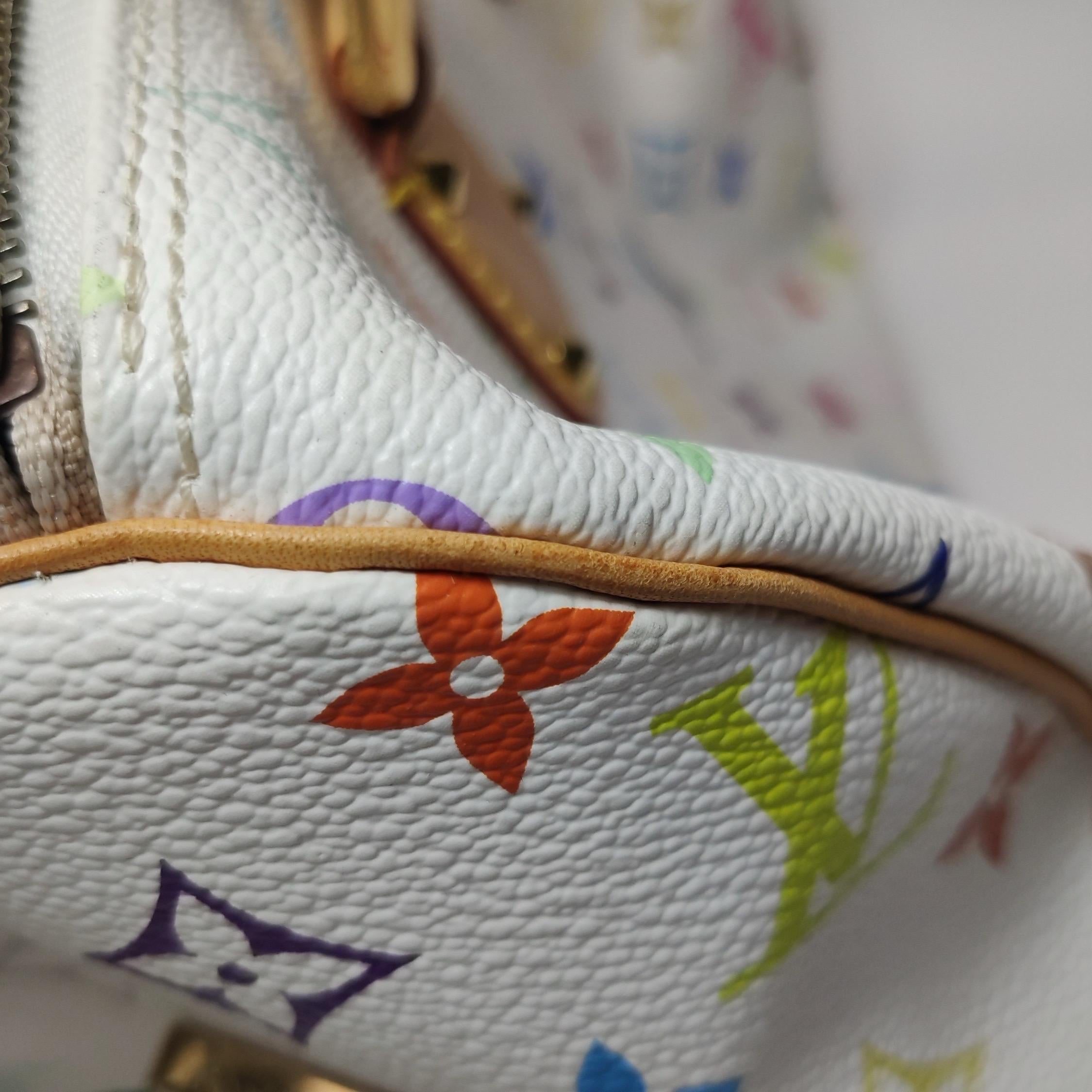 Louis Vuitton x Takashi Murakami Speedy 30 Lock White Multicolor For Sale 14