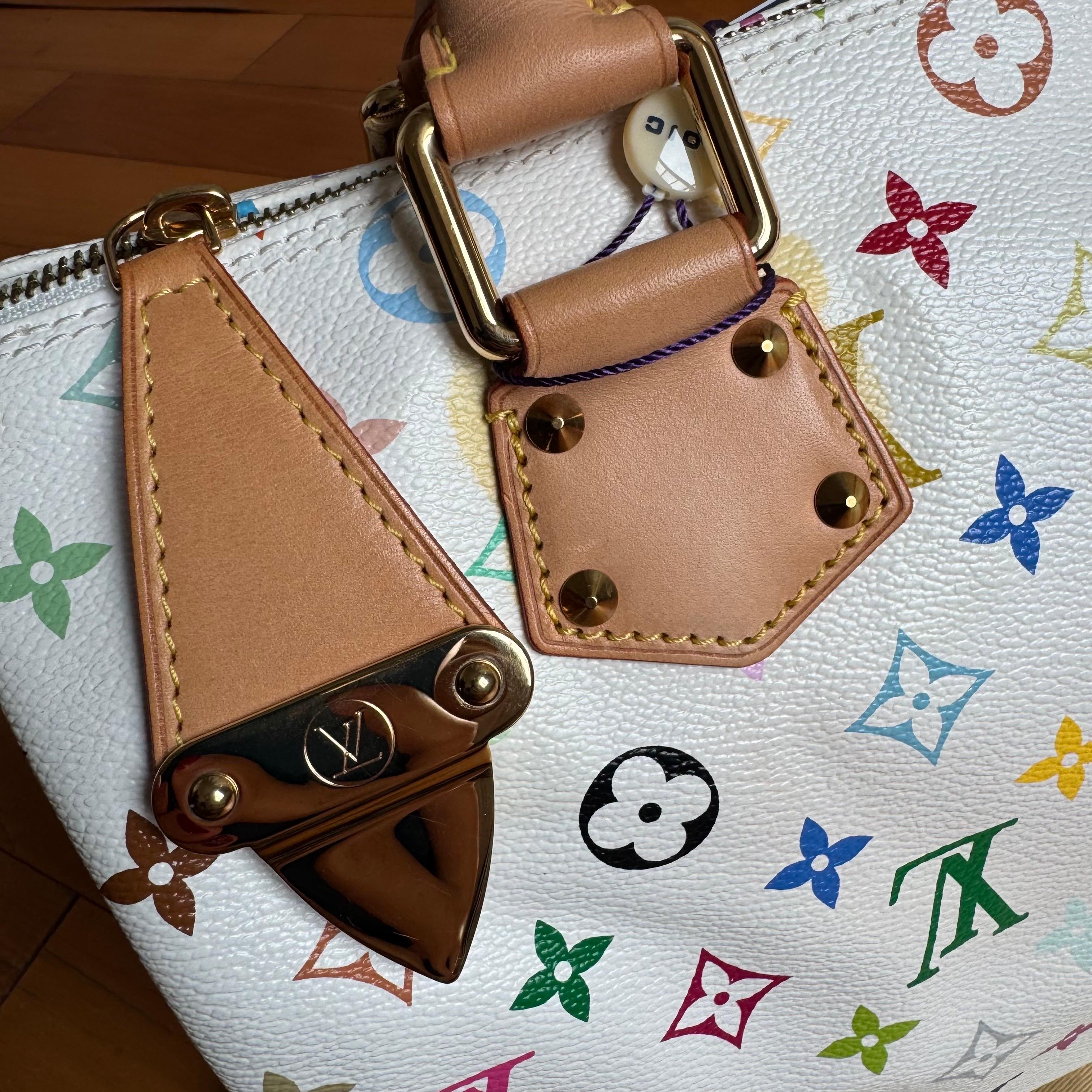 Louis Vuitton x Takashi Murakami Speedy 30 Lock White Multicolor For Sale 14