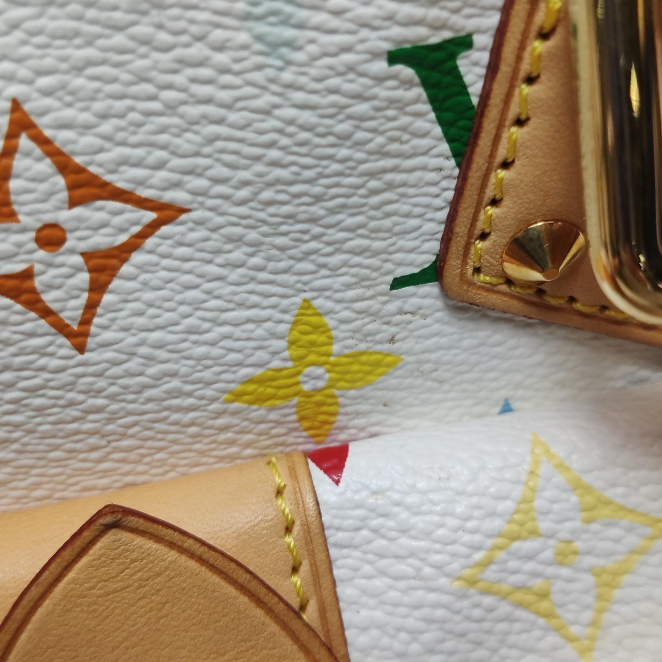 Louis Vuitton x Takashi Murakami Speedy 30 Lock White Multicolor For Sale 15
