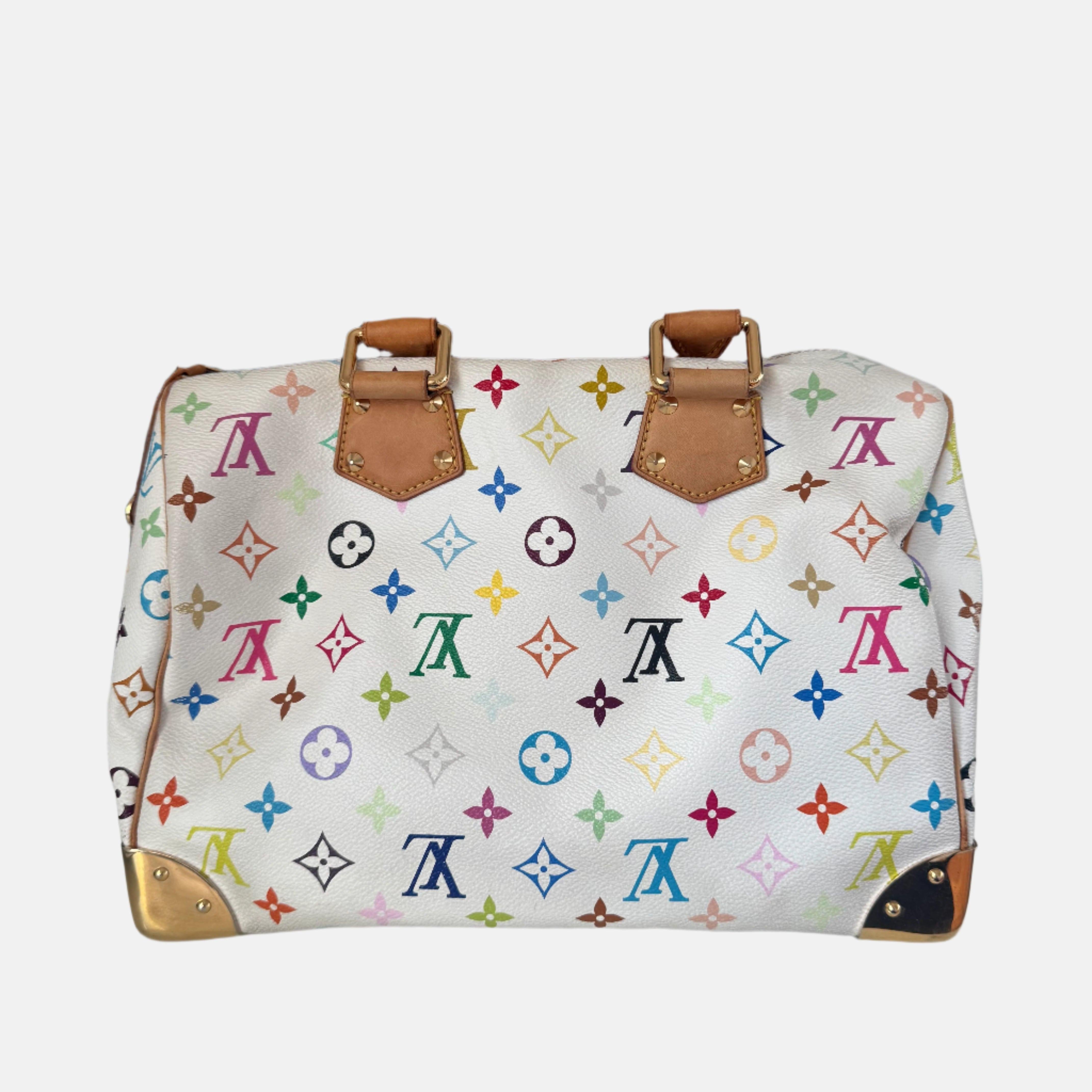 Louis Vuitton x Takashi Murakami Speedy 30 Lock White Multicolor
These are professional photos of the actual bag.
Design by the French fashion house, Louis Vuitton in collaboration with Takashi Murakami.
Condition: GOOD
This authentic preloved/