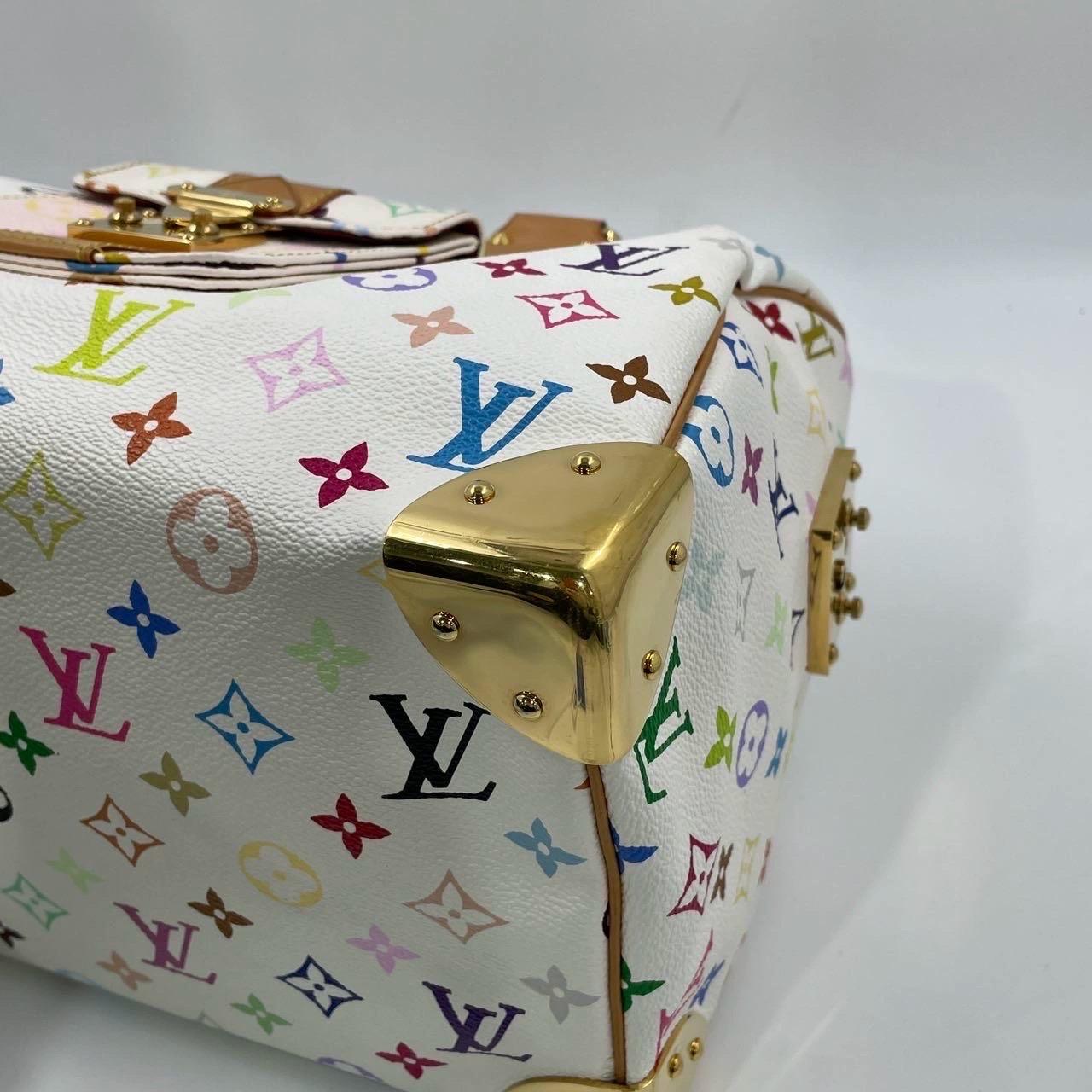 Louis Vuitton x Takashi Murakami Speedy 30 Lock White Multicolor 16