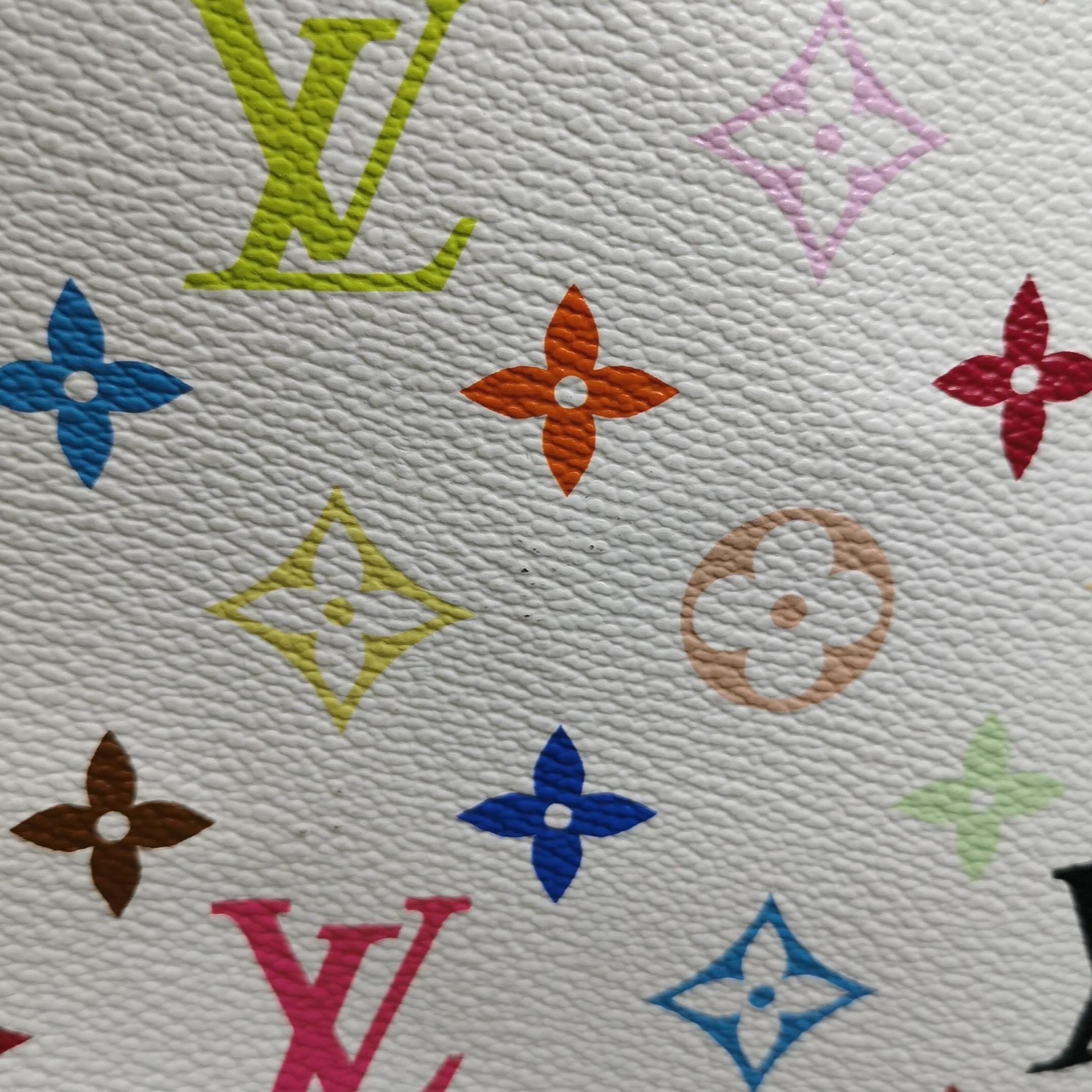 Louis Vuitton x Takashi Murakami Speedy 30 Lock Bianco Multicolor in vendita 16