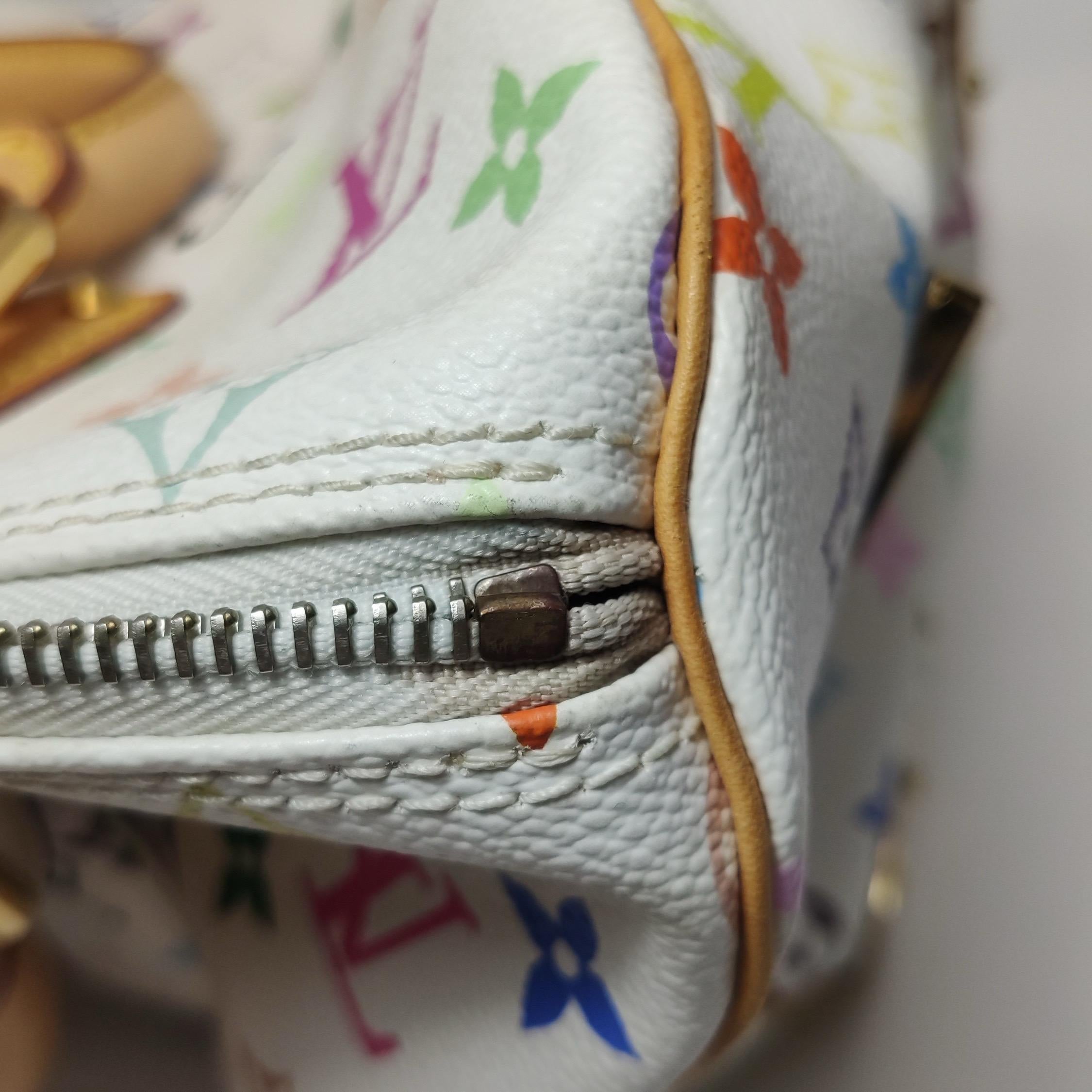 Louis Vuitton x Takashi Murakami Speedy 30 Lock White Multicolor For Sale 16