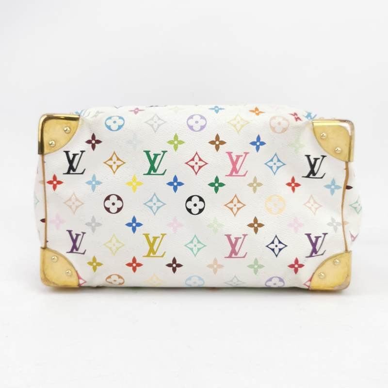 Louis Vuitton x Takashi Murakami Speedy 30 Lock White Multicolor In Good Condition In AUBERVILLIERS, FR
