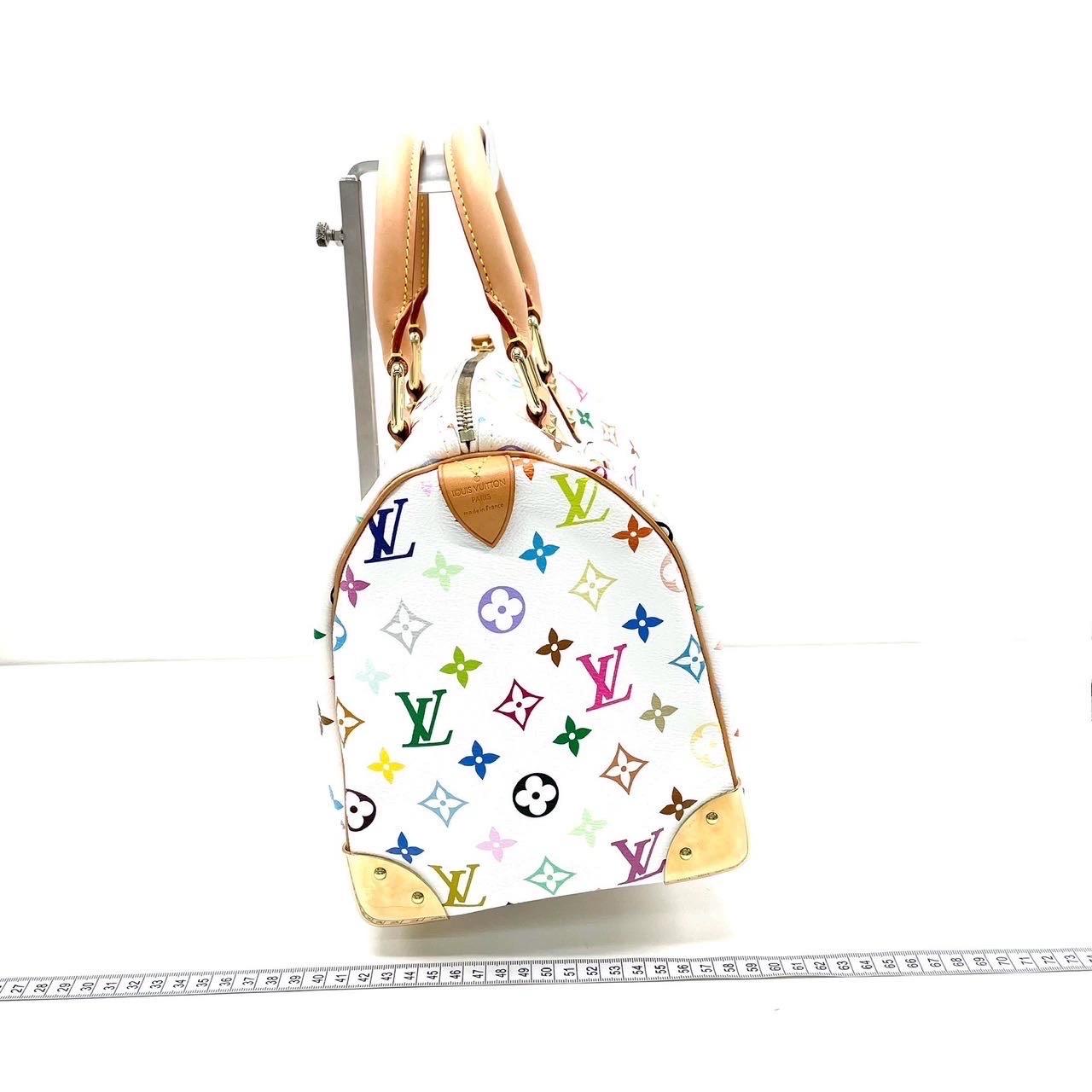 Gray Louis Vuitton x Takashi Murakami Speedy 30 Lock White Multicolor For Sale