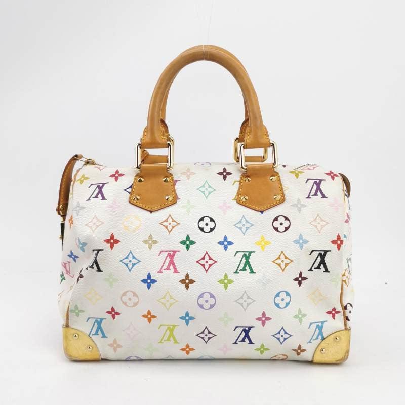 Women's Louis Vuitton x Takashi Murakami Speedy 30 Lock White Multicolor