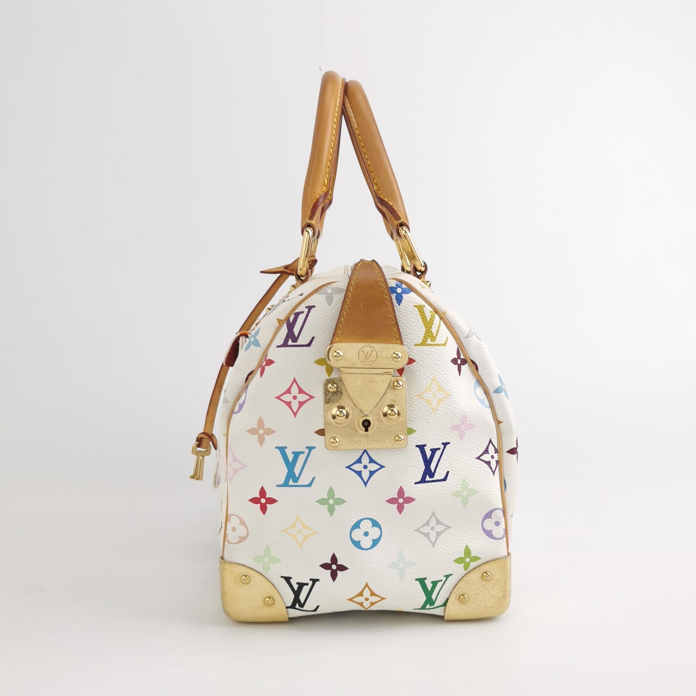 Louis Vuitton x Takashi Murakami Speedy 30 Lock White Multicolor 1