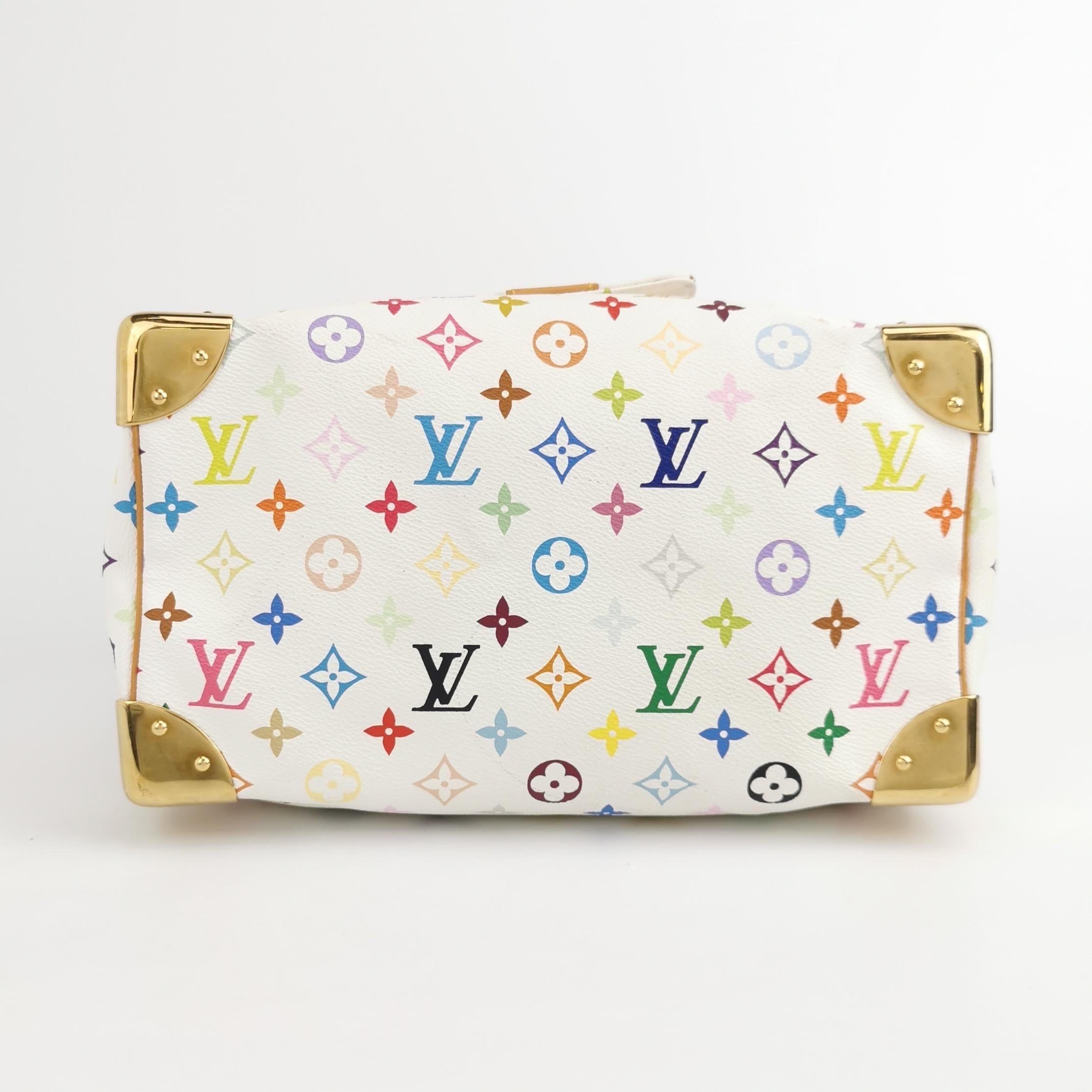Louis Vuitton x Takashi Murakami Speedy 30 Lock Blanco Multicolor 1