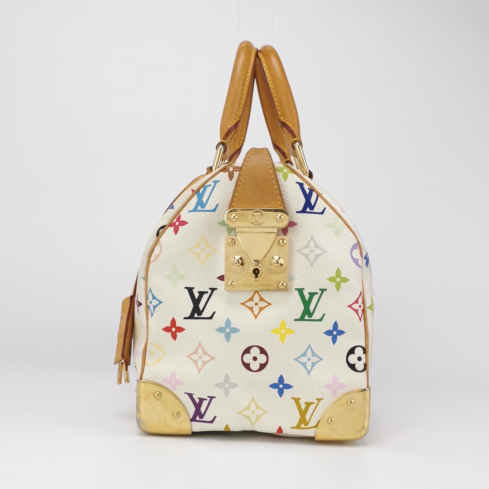 Louis Vuitton x Takashi Murakami Speedy 30 Lock White Multicolor 1