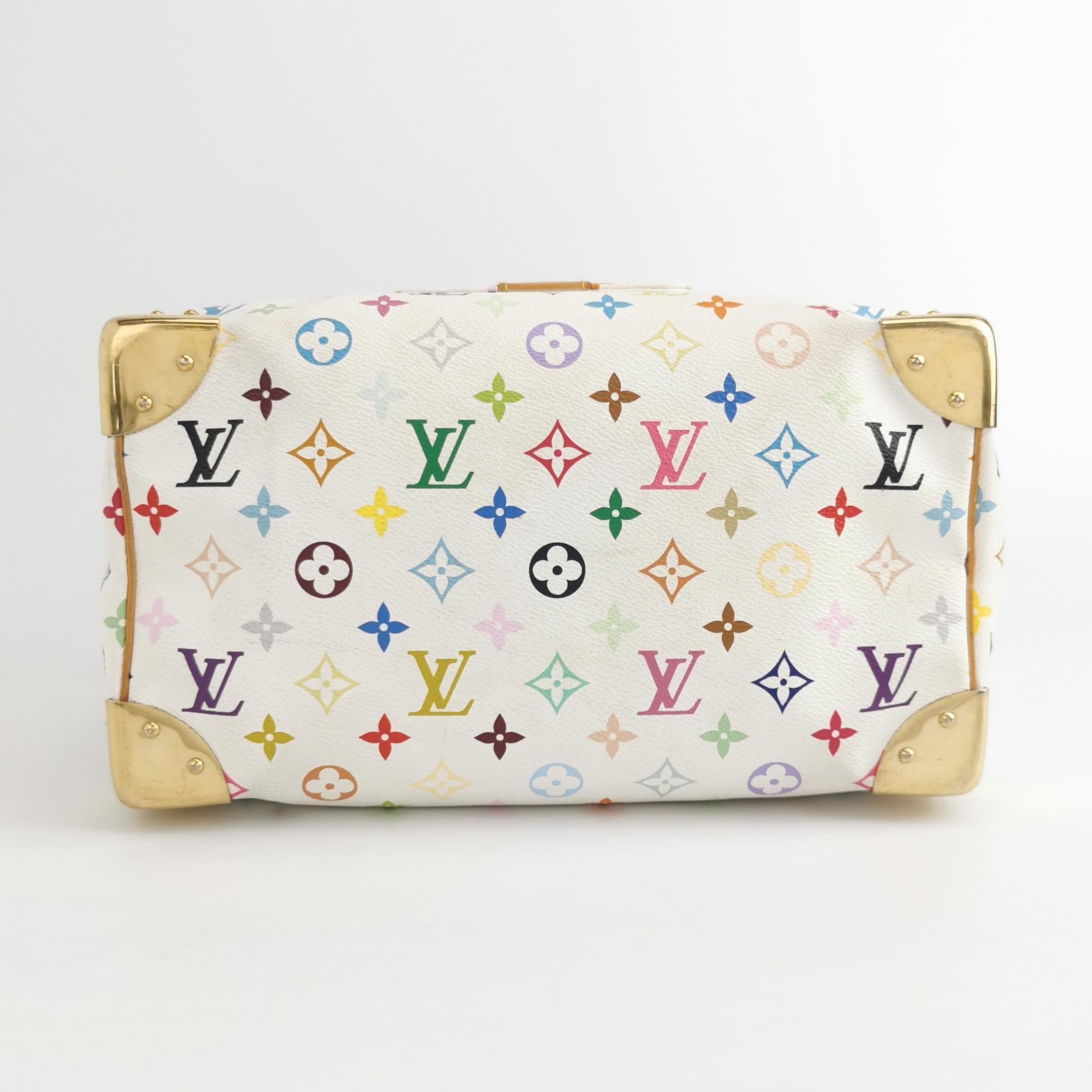 Louis Vuitton x Takashi Murakami Speedy 30 Lock White Multicolor 2
