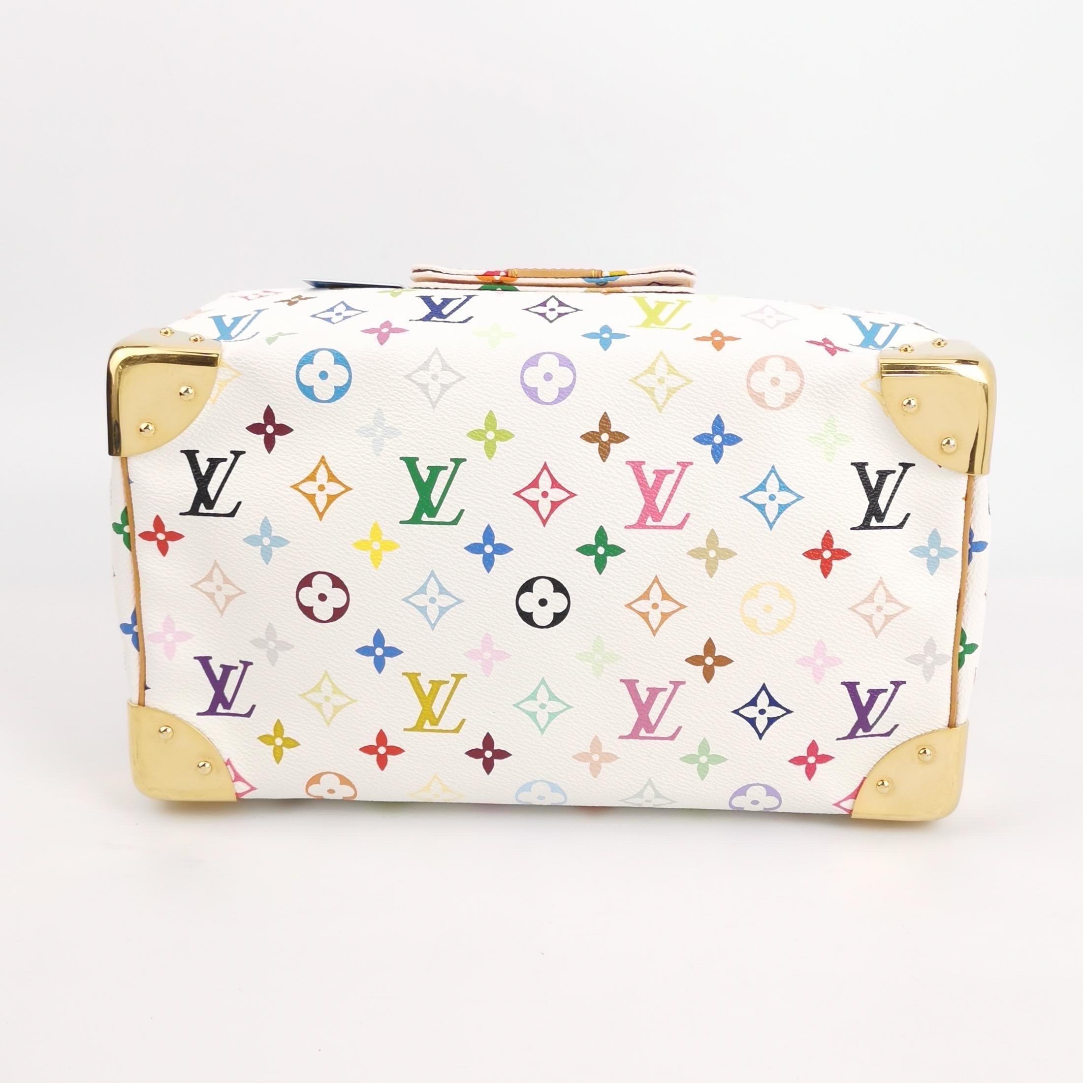 Louis Vuitton x Takashi Murakami Speedy 30 Lock White Multicolor 2