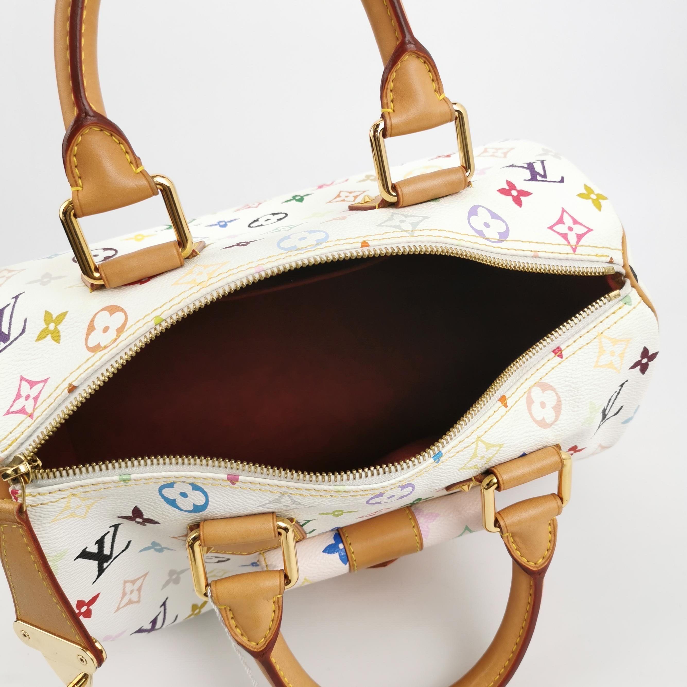 Louis Vuitton x Takashi Murakami Speedy 30 Lock White Multicolor 3