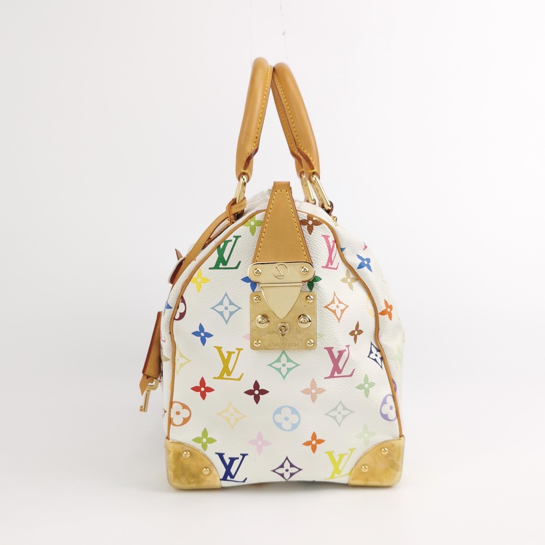 Louis Vuitton x Takashi Murakami Speedy 30 Lock Blanco Multicolor 3