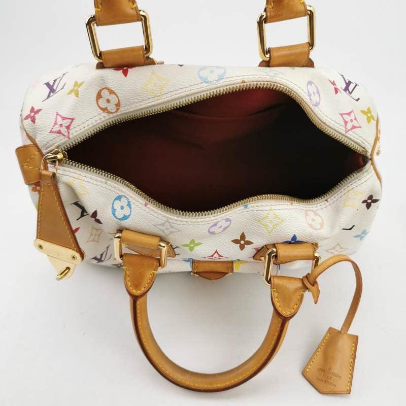 Louis Vuitton x Takashi Murakami Speedy 30 Lock White Multicolor 4