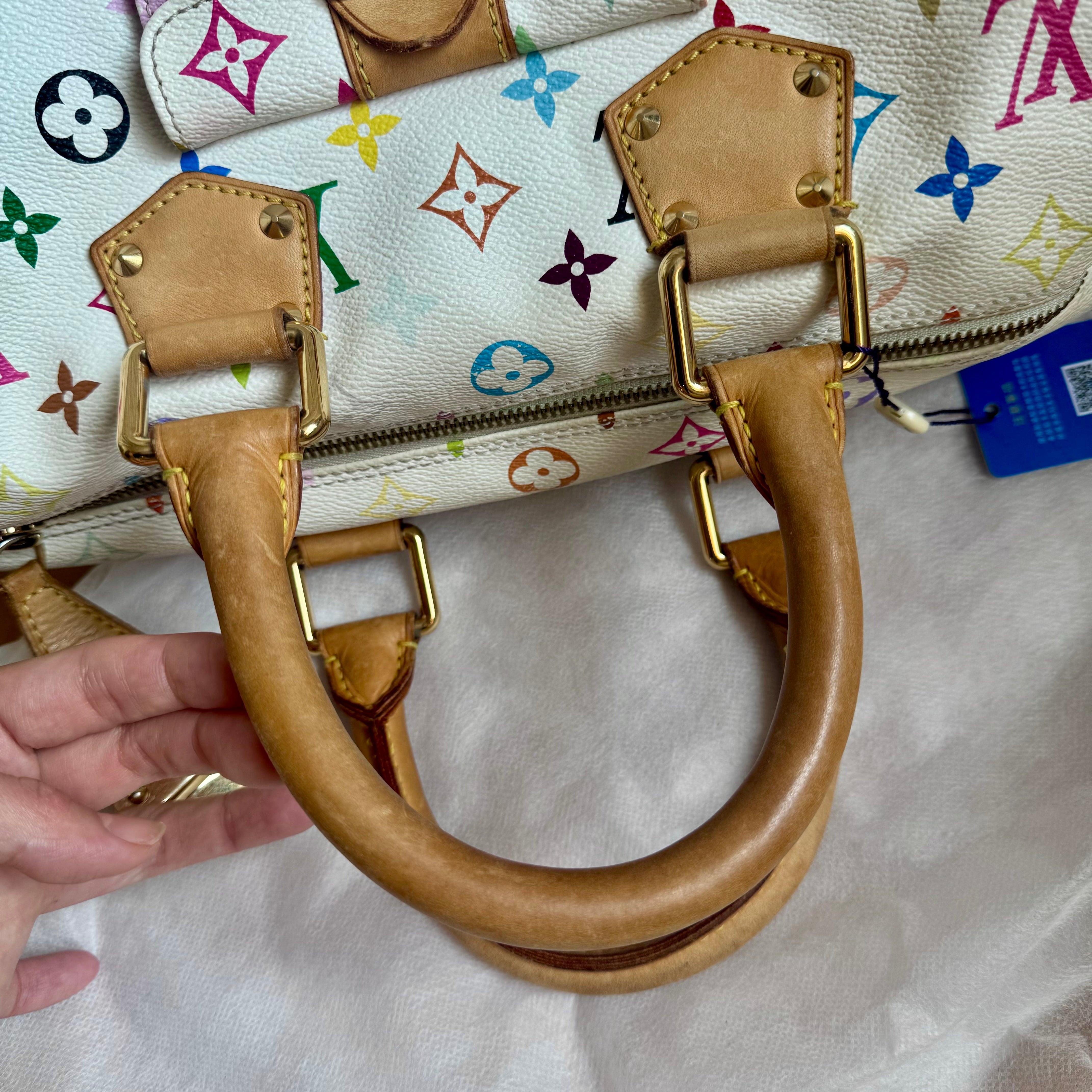 Louis Vuitton x Takashi Murakami Speedy 30 Lock White Multicolor 3