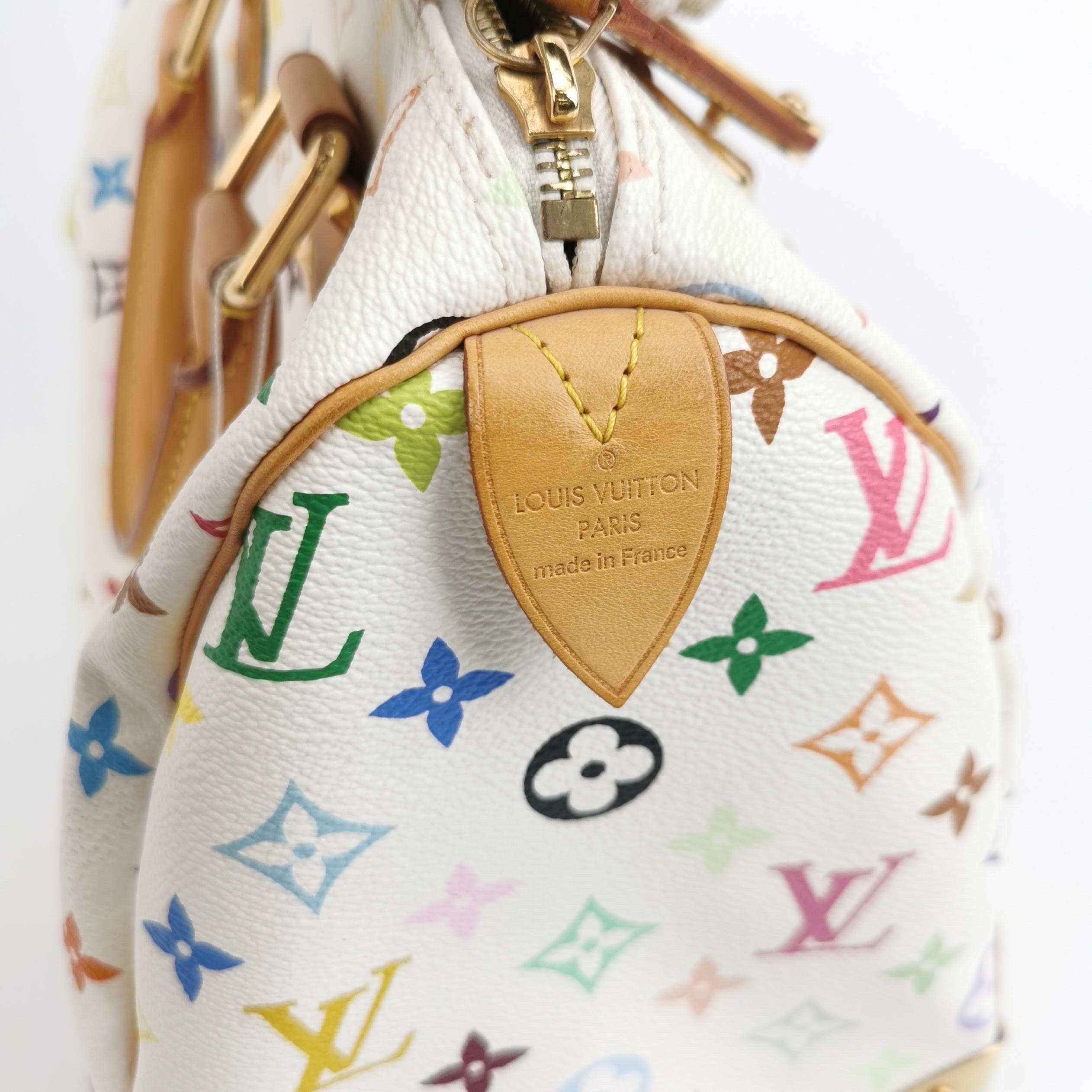 Louis Vuitton x Takashi Murakami Speedy 30 Lock Blanco Multicolor 4
