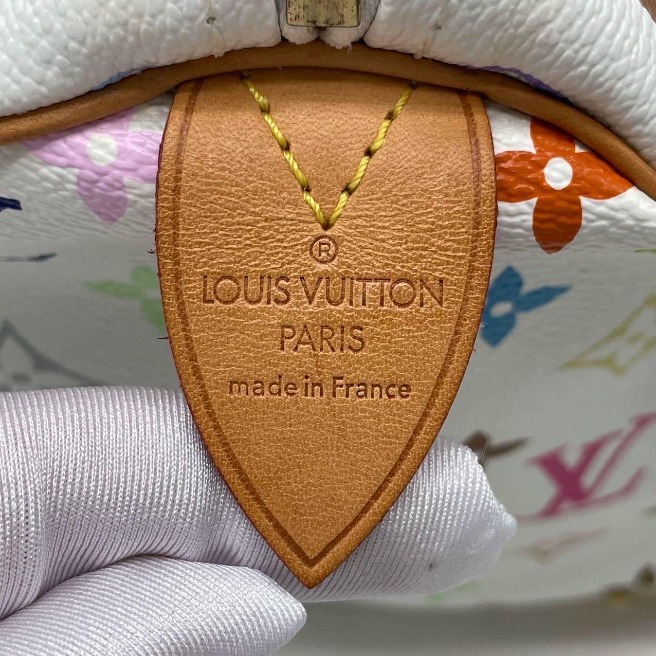 Louis Vuitton x Takashi Murakami Speedy 30 Lock White Multicolor For Sale 3