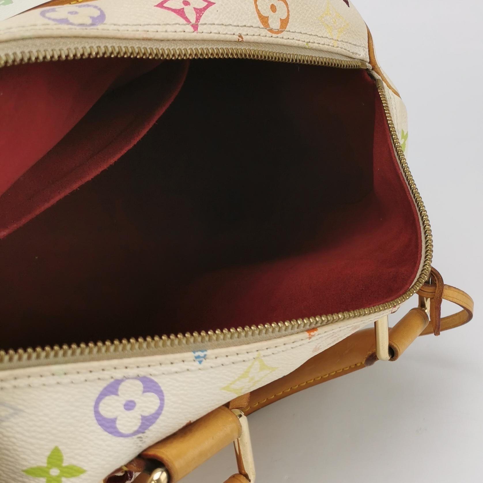 Louis Vuitton x Takashi Murakami Speedy 30 Lock White Multicolor 4