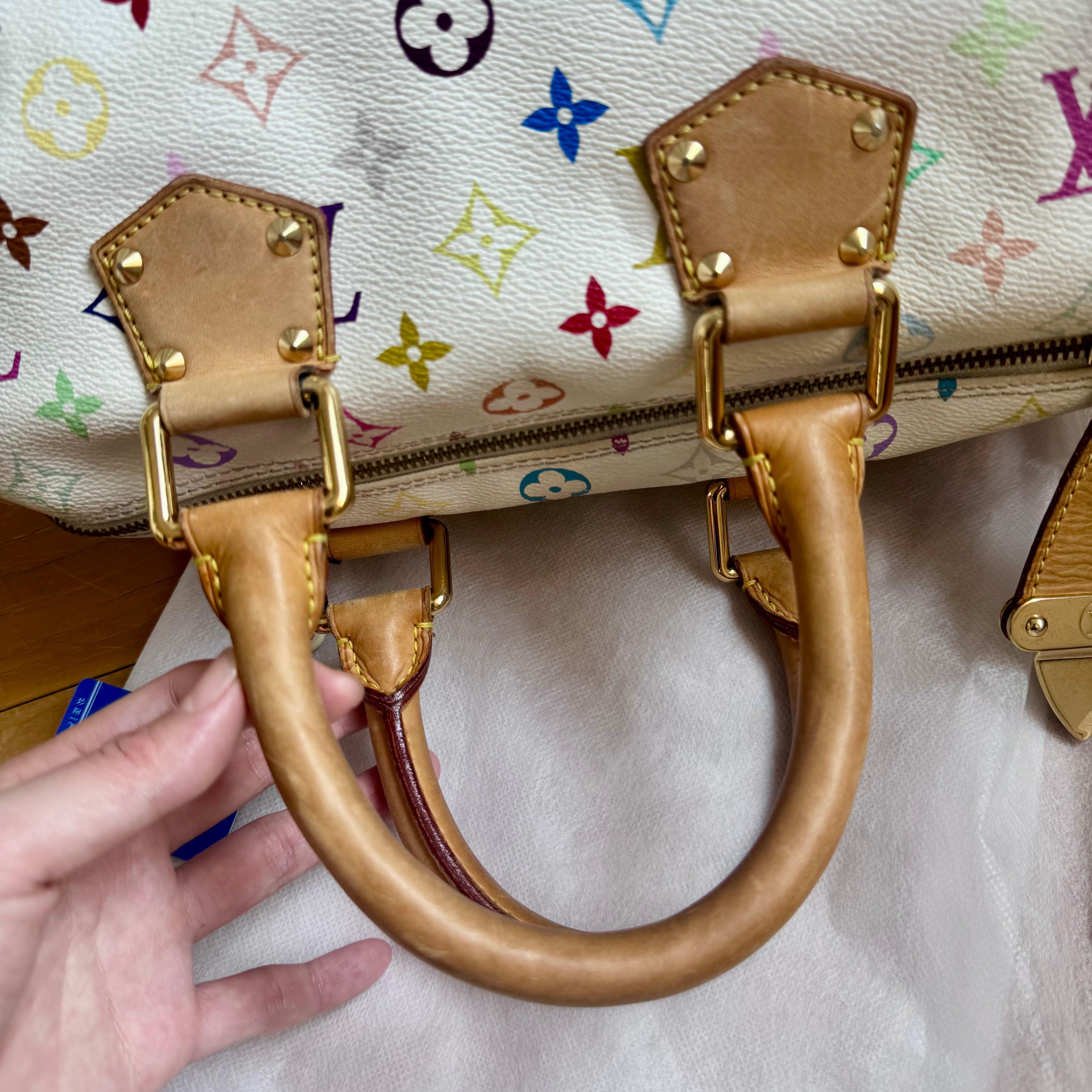 Louis Vuitton x Takashi Murakami Speedy 30 Lock White Multicolor 4