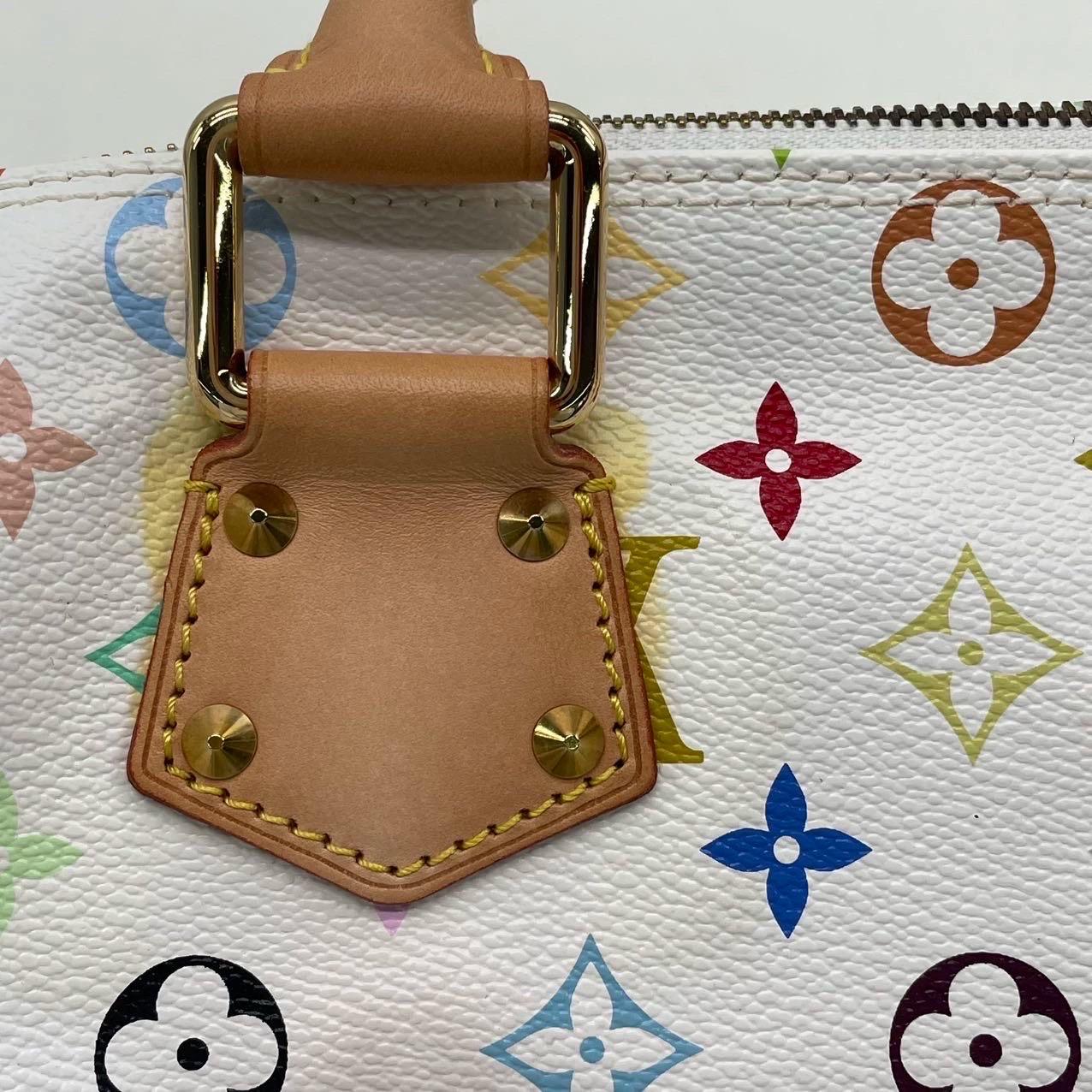 Louis Vuitton x Takashi Murakami Speedy 30 Lock White Multicolor For Sale 4