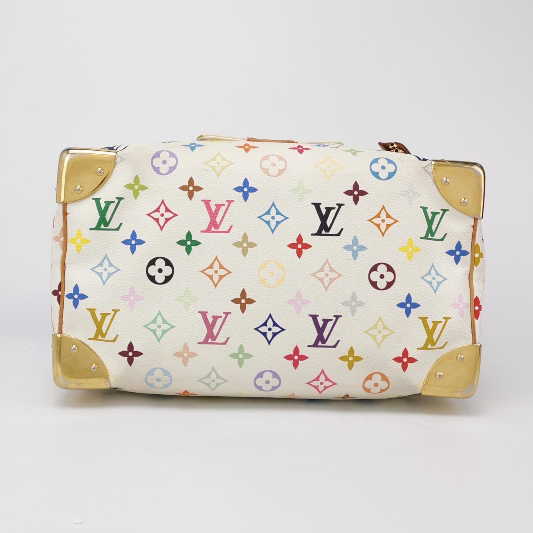 Louis Vuitton x Takashi Murakami Speedy 30 Lock White Multicolor 5