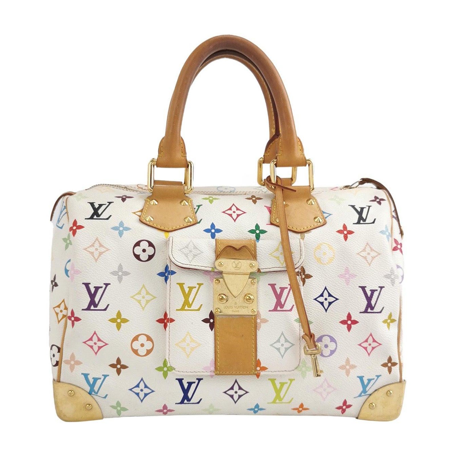Louis Vuitton x Takashi Murakami Speedy 30 Lock White Multicolor