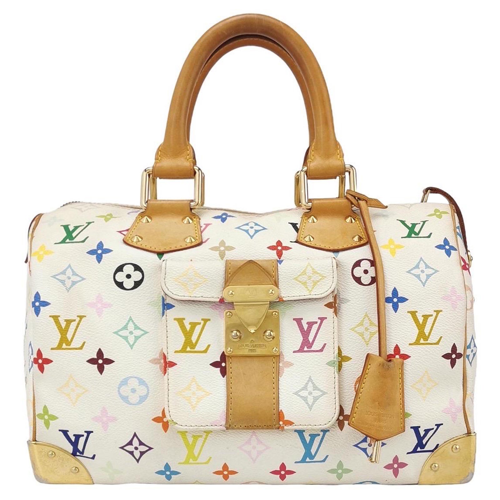 Louis Vuitton x Takashi Murakami Speedy 30 Lock White Multicolor