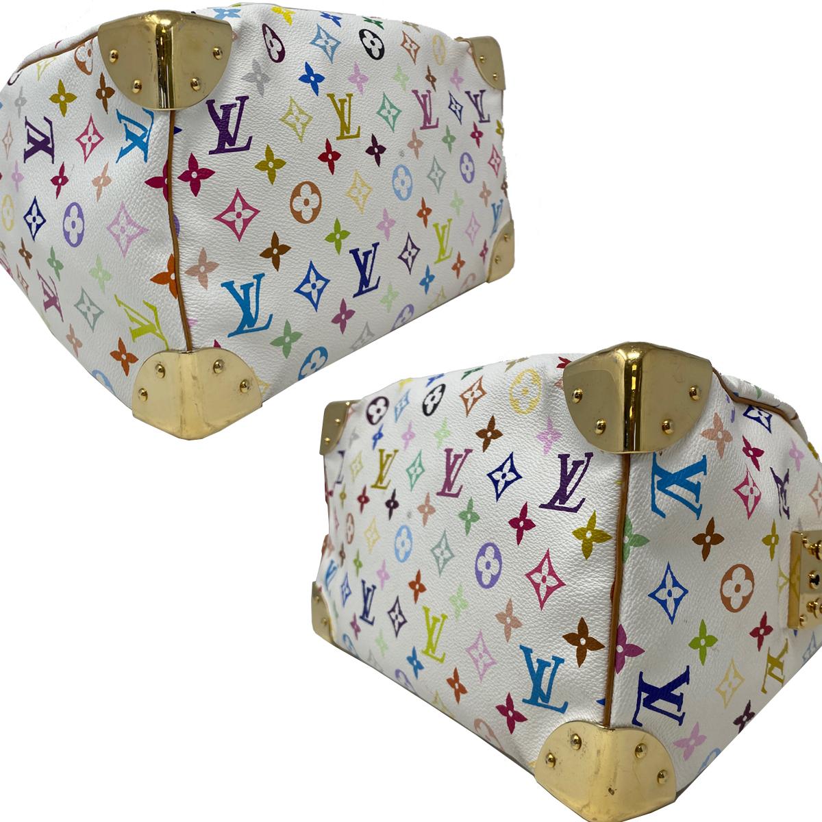 Bolso Louis Vuitton x Takashi Murakami Speedy Monograma 30 Blanco Multicolor 1