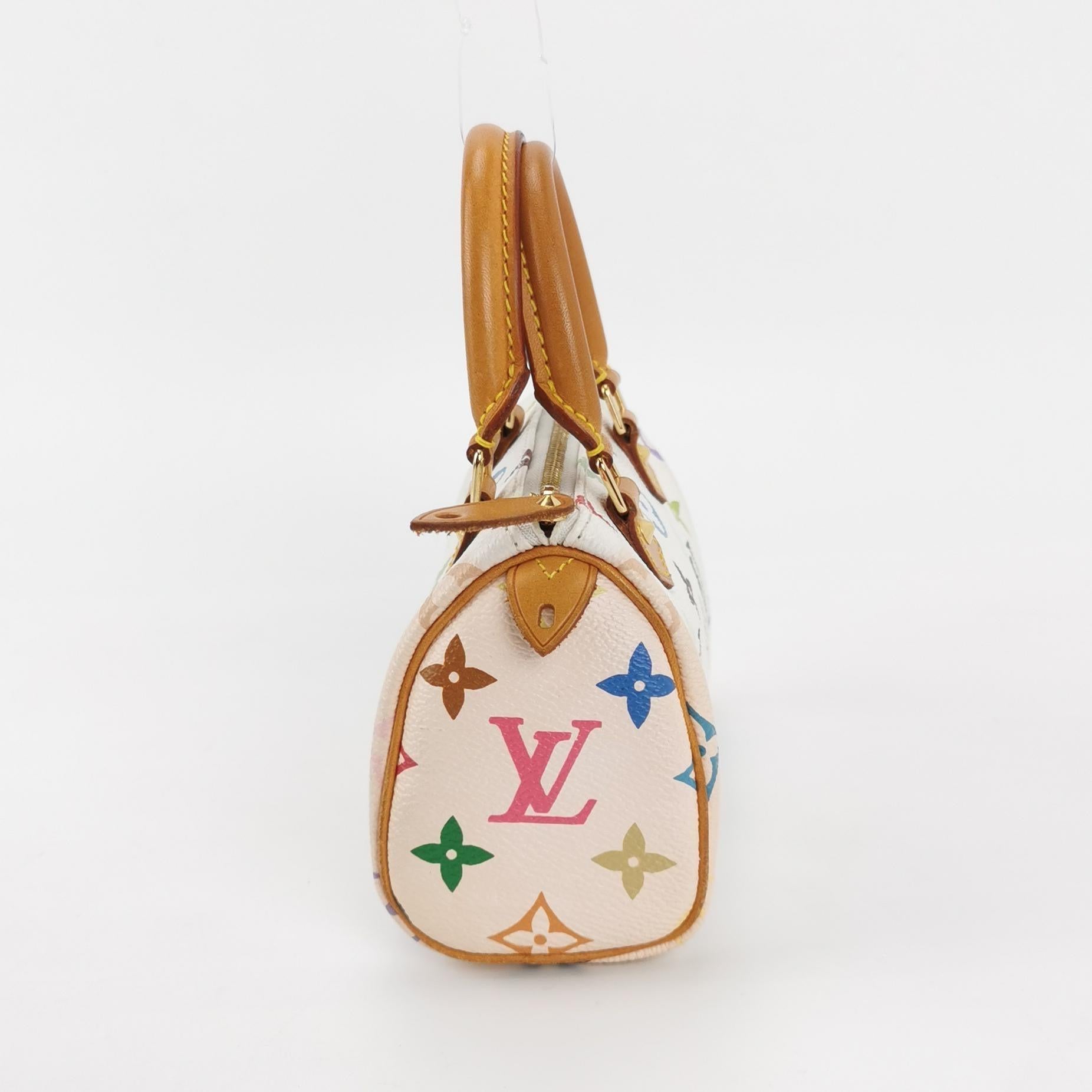 Louis Vuitton x Takashi Murakami Speedy Nano Boston Top Handle Bag In Good Condition In AUBERVILLIERS, FR