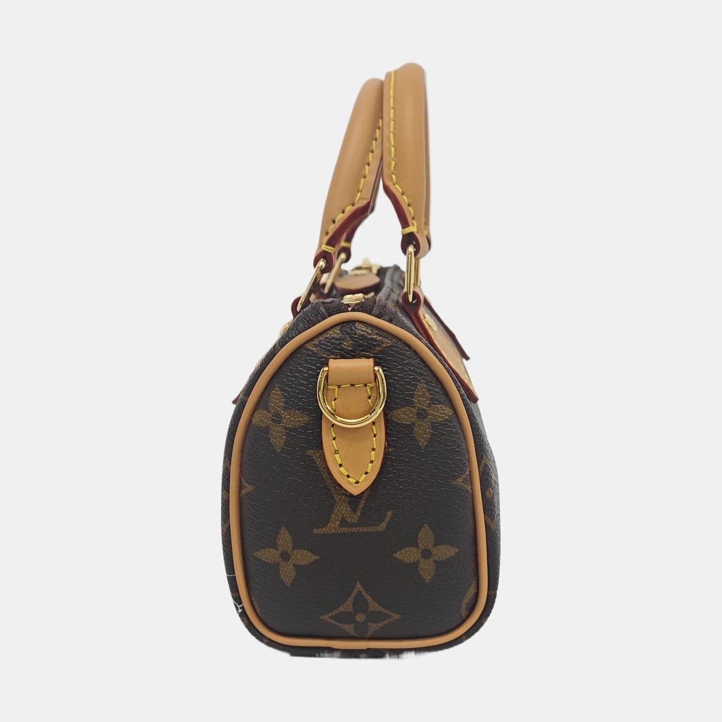 Louis Vuitton x Takashi Murakami Speedy Nano Monogram mit Blume Crossbody Bag im Zustand „Hervorragend“ im Angebot in AUBERVILLIERS, FR